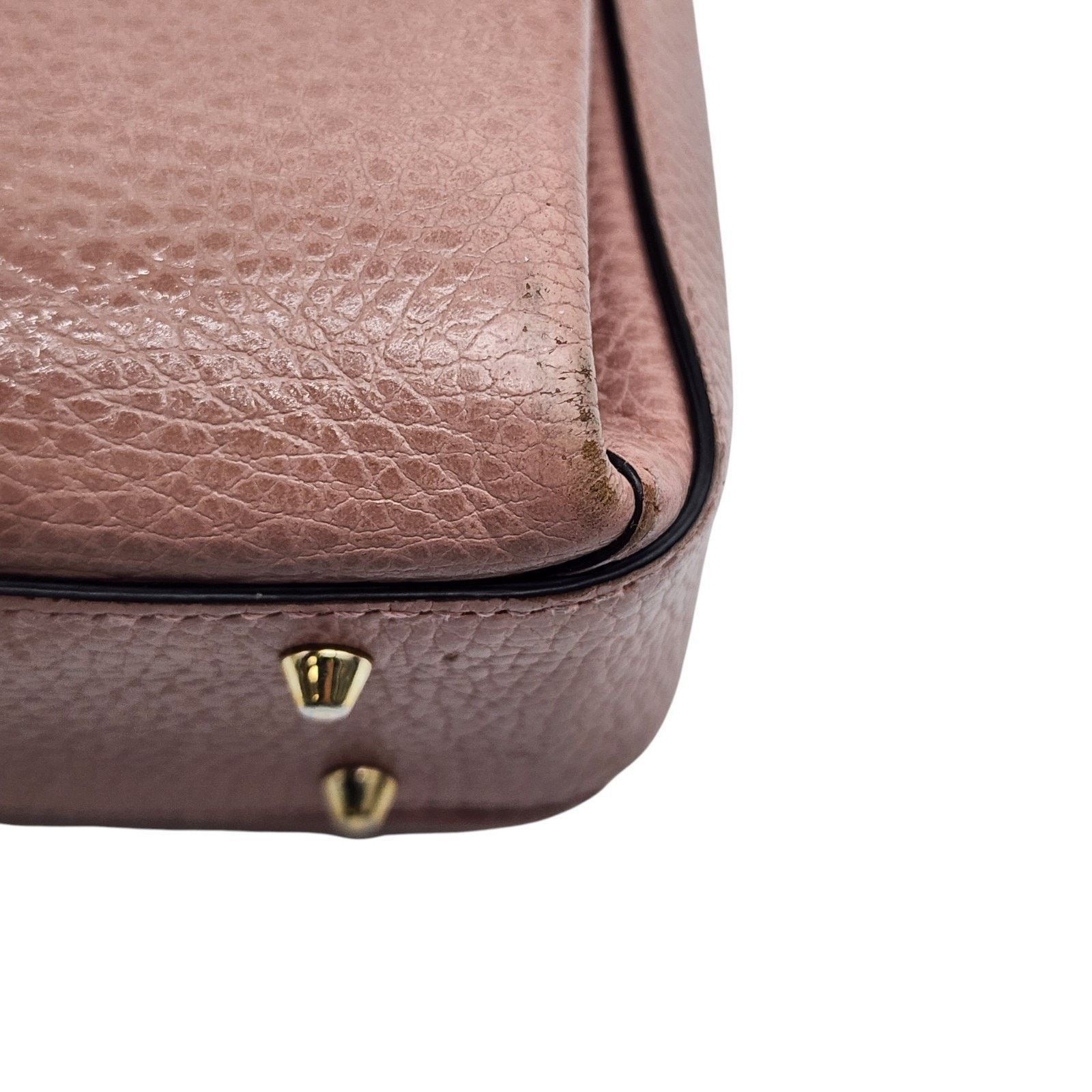 Gucci GG Marmont Pebbled Leather Interlocking Top Handle Bag Pink Size ONE SIZE - 11 Thumbnail