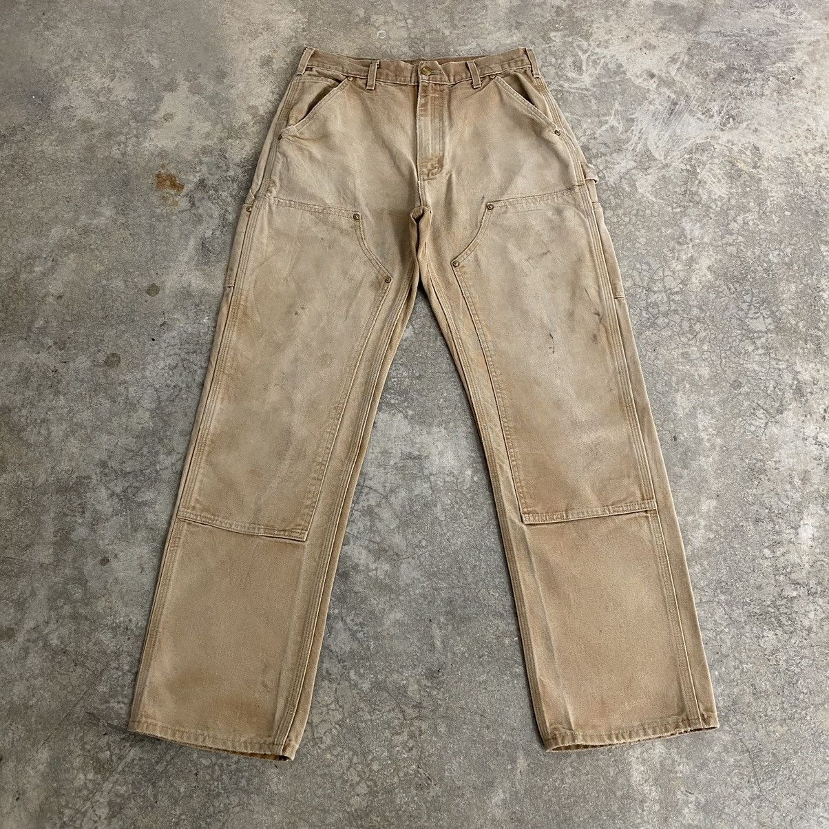 Carhartt Vintage Carhartt Double Knee Faded Tan Carpenter Pants Size US 29 - 2 Thumbnail