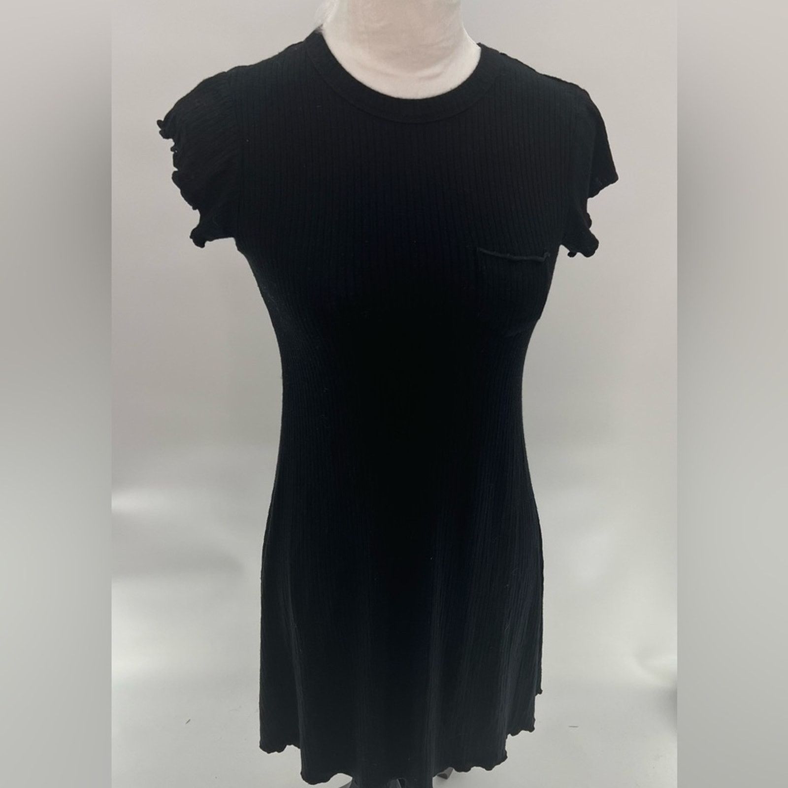 & Other Stories Urban Outfitters BDG Black Ribbed Knit Skater Dress Size S Size S / US 4 / IT 40 - 2 Thumbnail