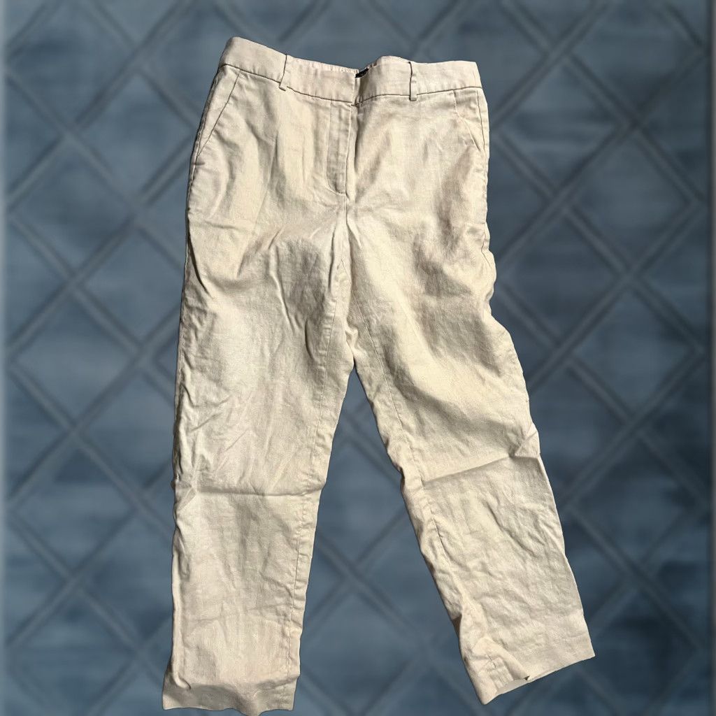 J.Crew J.Crew Kallie Lined Pant Size 10 Khaki Cotton Linen Versatile Size 32" / US 10 / IT 46 - 1 Thumbnail