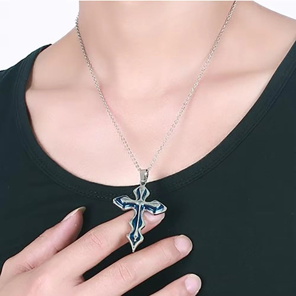 Jewelry Multi-layered Cross Blue Necklace Size ONE SIZE - 1 Thumbnail