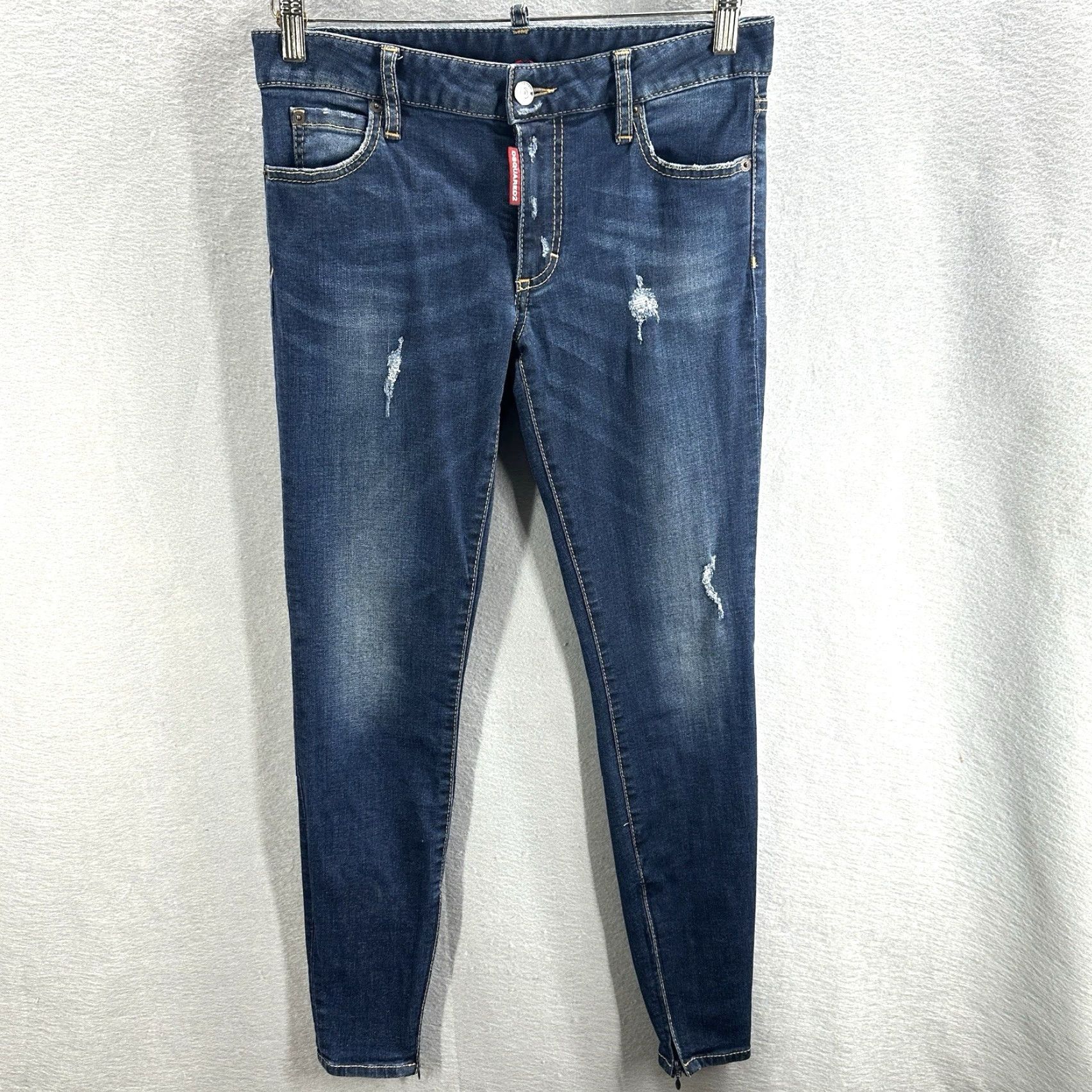 Dsquared2 DSQUARED2 Twiggy Jeans Womens 26 Blue Denim Stretch Slim 90s City City Quiet Luxury Y2K Twiggy Model DSQUARED2 Womens Jeans Size 26" / US 2 / IT 38 - 2 Thumbnail