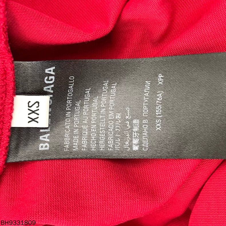 Balenciaga Solid Color Cotton Printed Short Sleeve