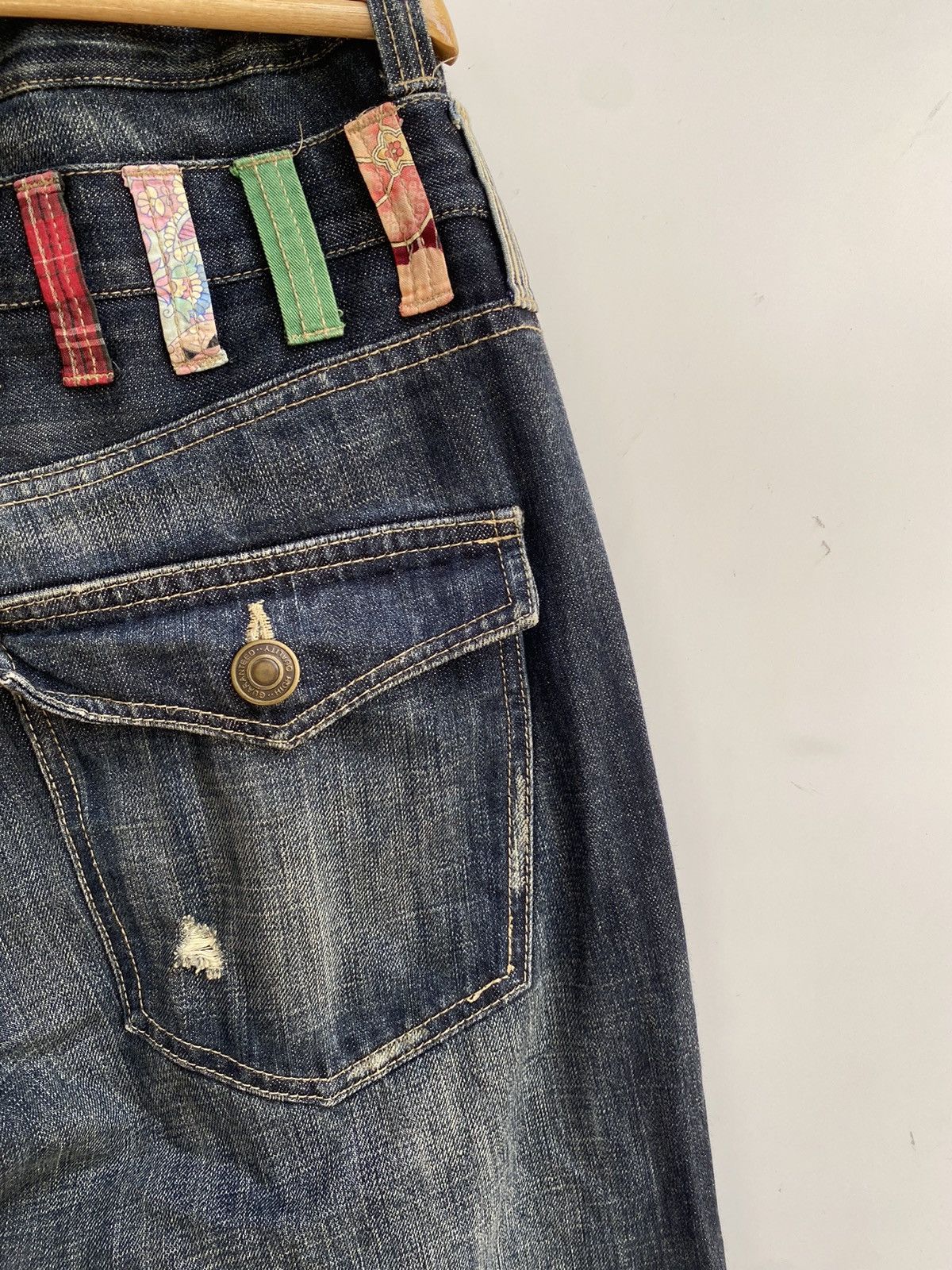 Japanese Brand Vtg Denim Japan Double Waist Flared Size US 37 - 9 Thumbnail