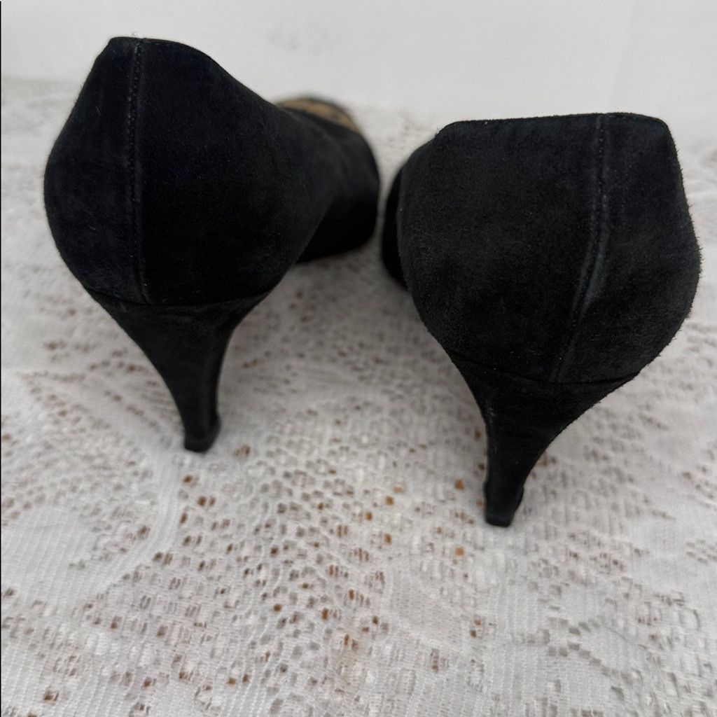 Sergio Rossi Sergio Rossi x Kurt Geiger suede & satin embroidered heels 8 Size US 8 / IT 38 - 6 Thumbnail