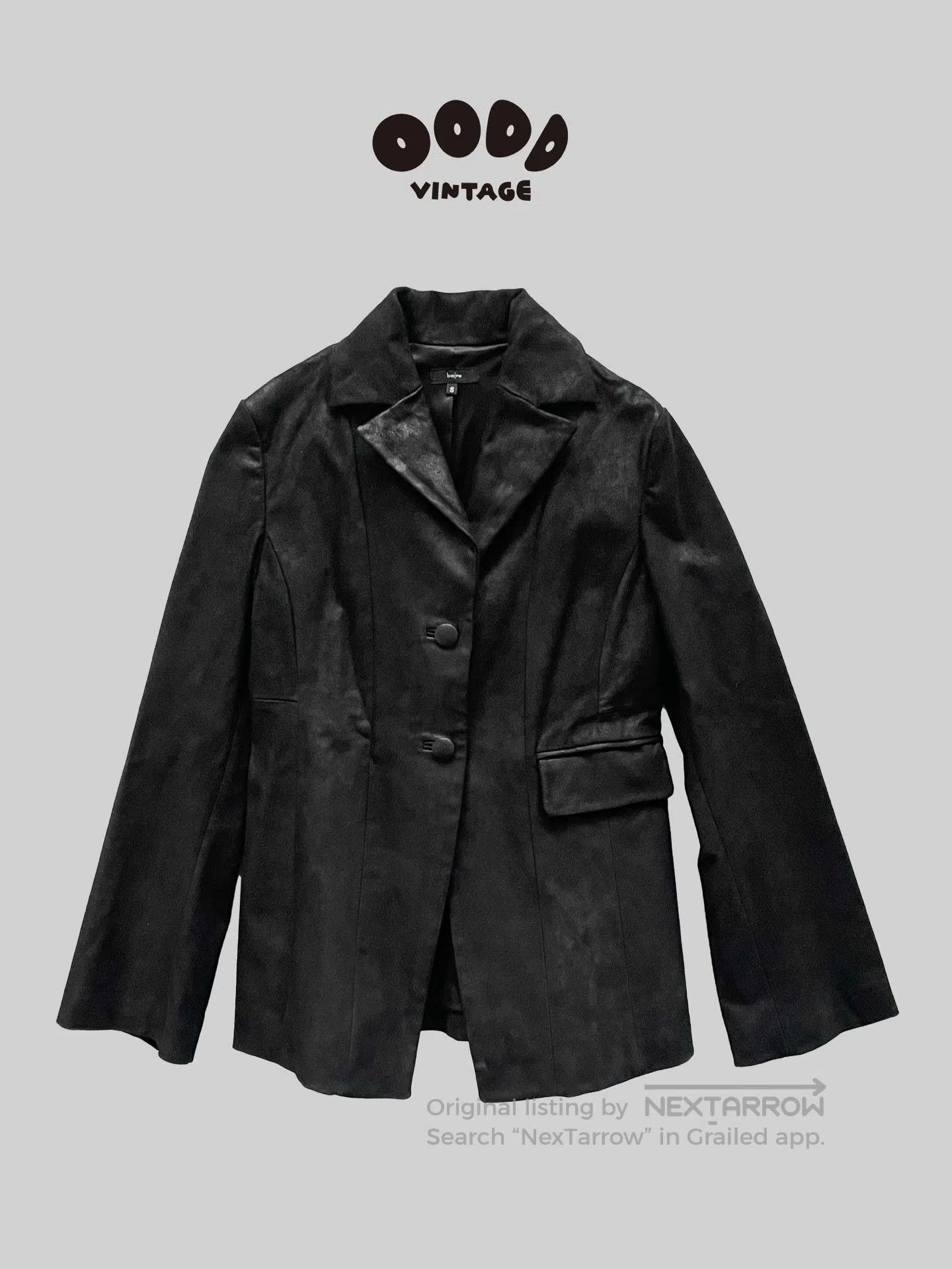 Bajra Black Suede Flare Sleeve Jacket. Size M / US 6-8 / IT 42-44 - 1 Thumbnail