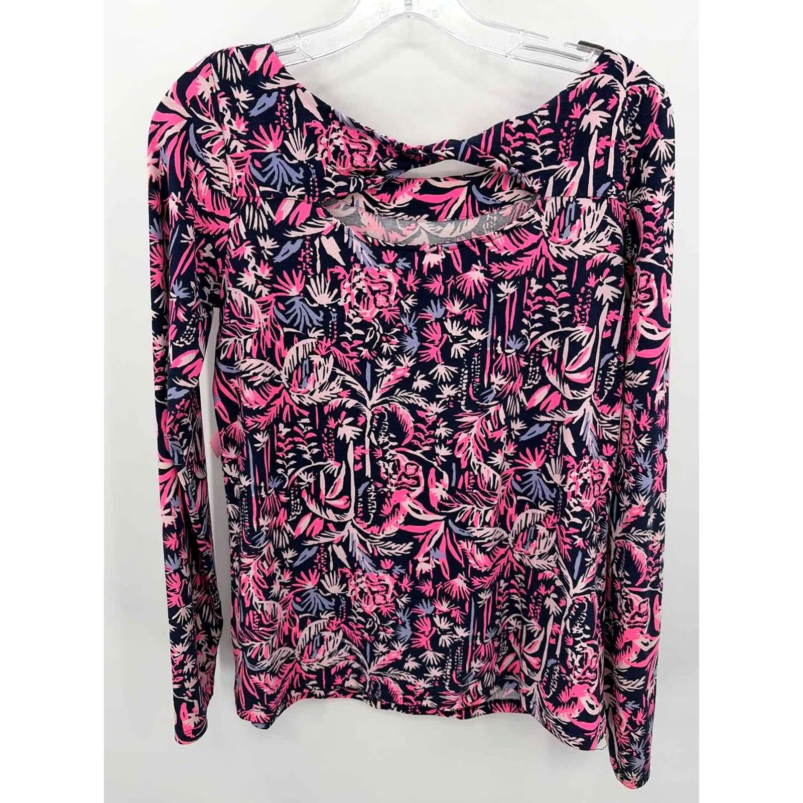 Lilly Pulitzer Lilly Pulitzer Blouse Size Small Navy Long Sleeve Pre-Owned Size S / US 4 / IT 40 - 2 Thumbnail