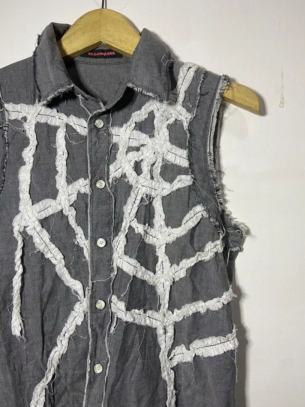 Japanese Brand Vintage algonquins patchwork spider button shirts cdg style Size US M / EU 48-50 / 2 - 1 Thumbnail