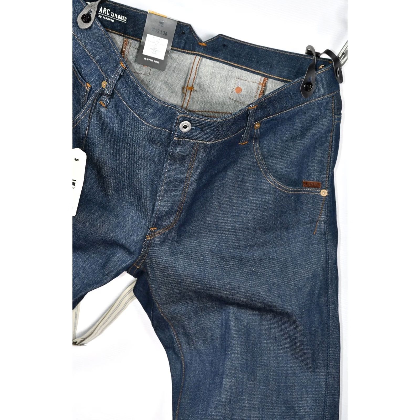 G-Star G-Star Arc 3D Tapered Tailored Braces Jeans VERDE Mens Denim W35/L36 Size US 35 - 5 Thumbnail
