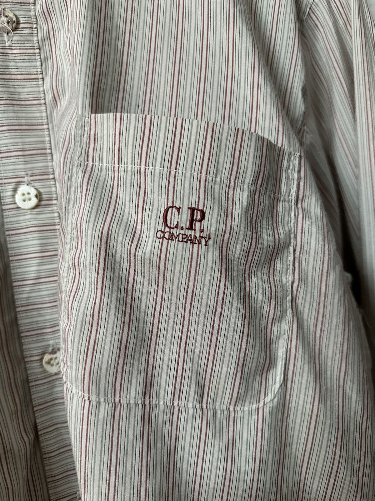C.P. Company × Massimo Osti S/S 2003 C.P Company Logo Pocket Stripes Button-up Shirt Size US M / EU 48-50 / 2 - 2 Thumbnail