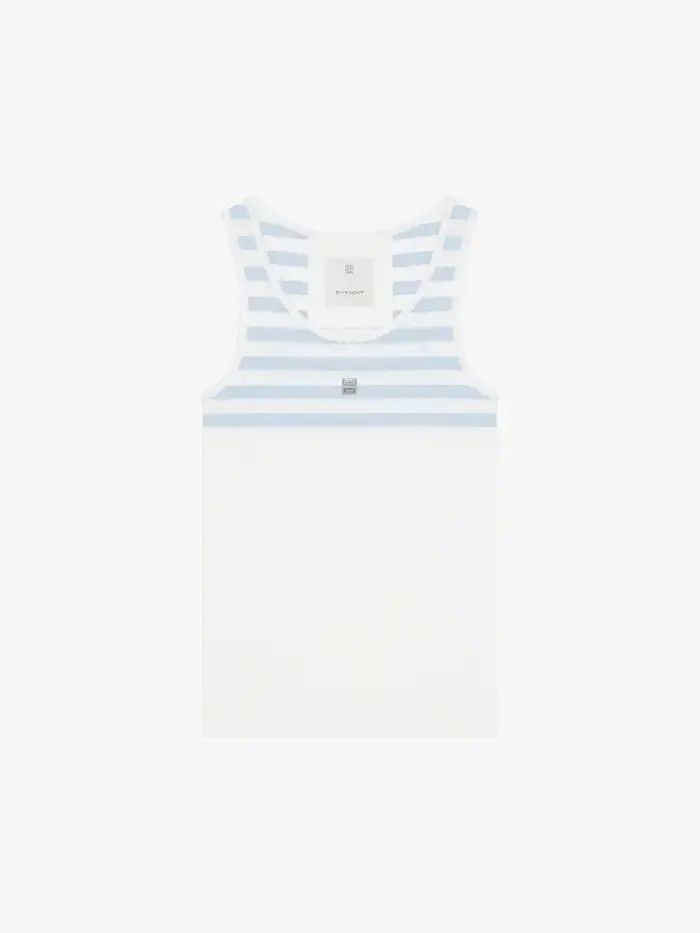 Givenchy o1w1db10326 4G Rib Tank Top in White/Blue Size XL / US 12-14 / IT 48-50 - 1 Thumbnail
