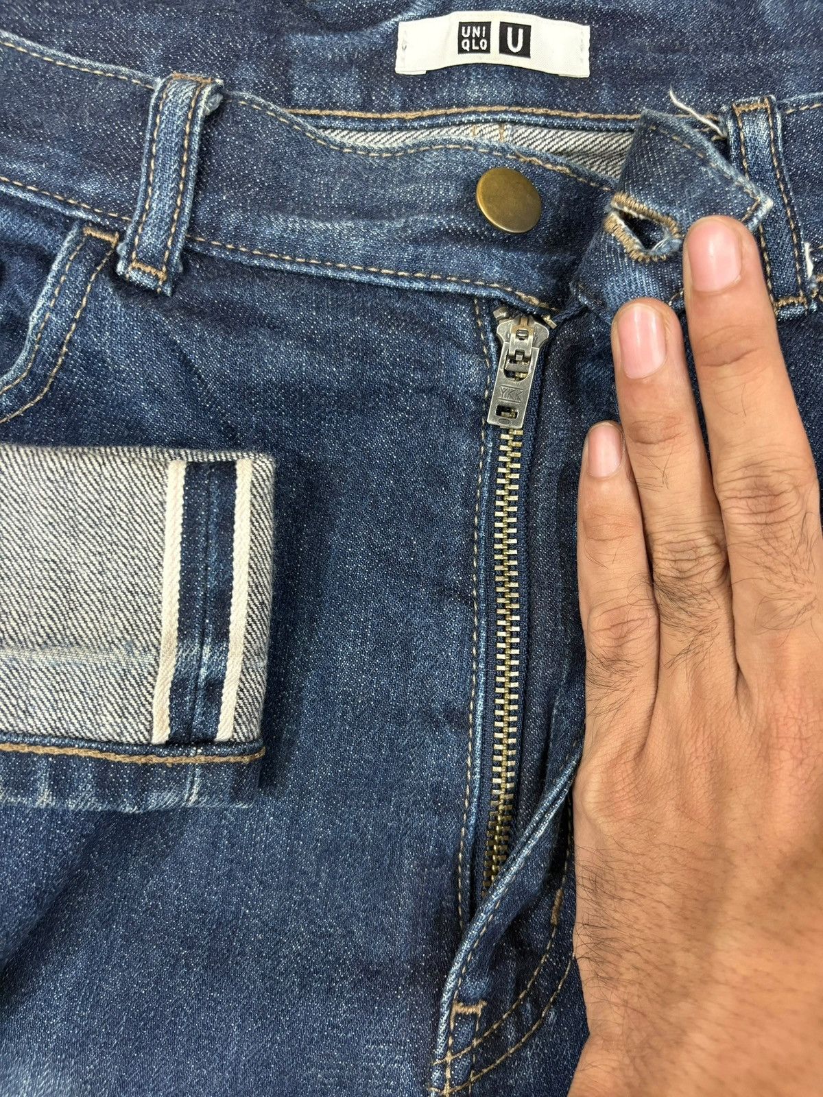 Lemaire × Uniqlo Vintage Uniqlo Lemaire Selvedge Blue Wash Loose Jeans Size US 31 - 4 Thumbnail