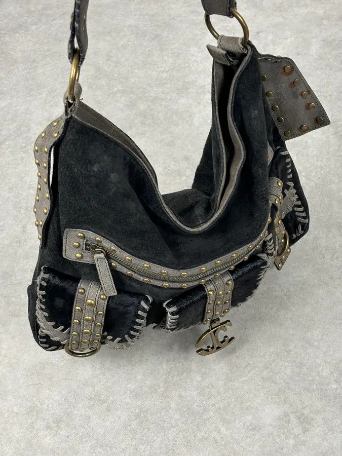 Roberto Cavalli AW2008 Cavalli Black Fur Suede Shoulder Bag Size ONE SIZE - 9 Thumbnail