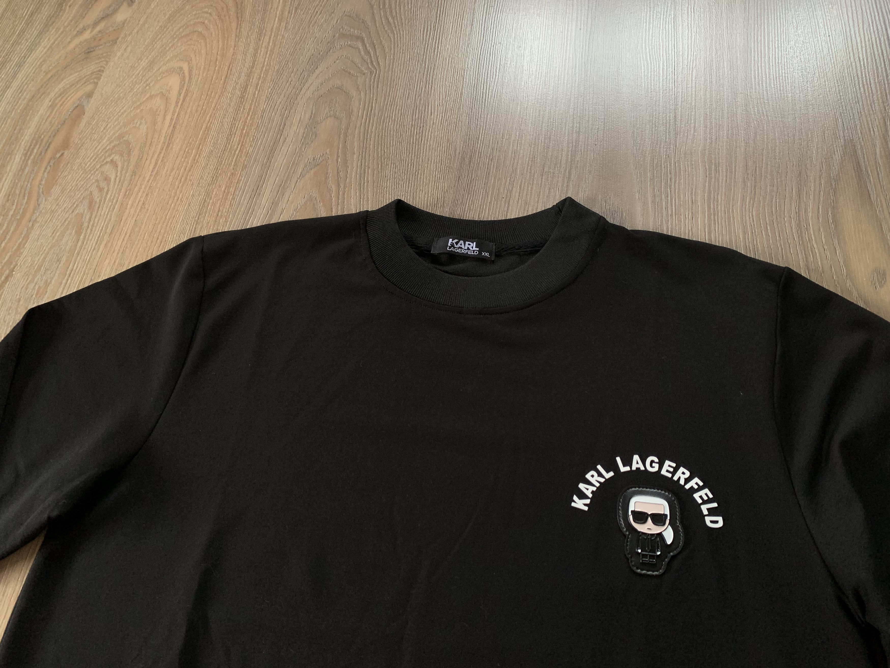 Designer × Karl Lagerfeld Karl Lagerfeld Black Cotton Sweatshirt Size US XXL / EU 58 / 5 - 4 Thumbnail