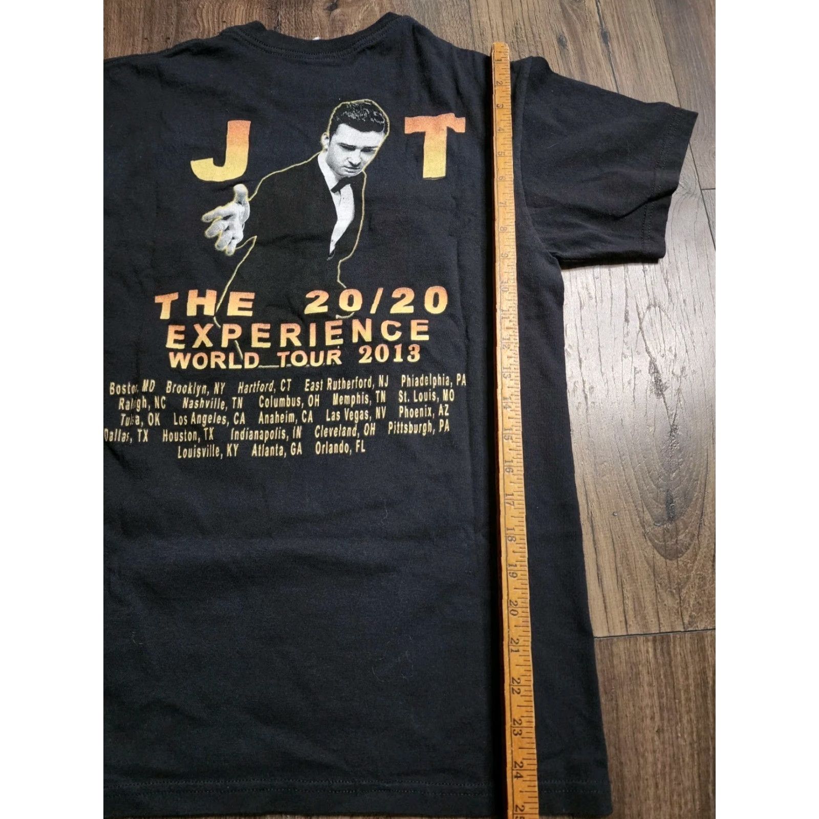 Delta Justin Timberlake 20/20 Experience Tour 2013 Graphic Tee T-Shirt Mens Medium Black Double-Sided Size US M / EU 48-50 / 2 - 2 Thumbnail