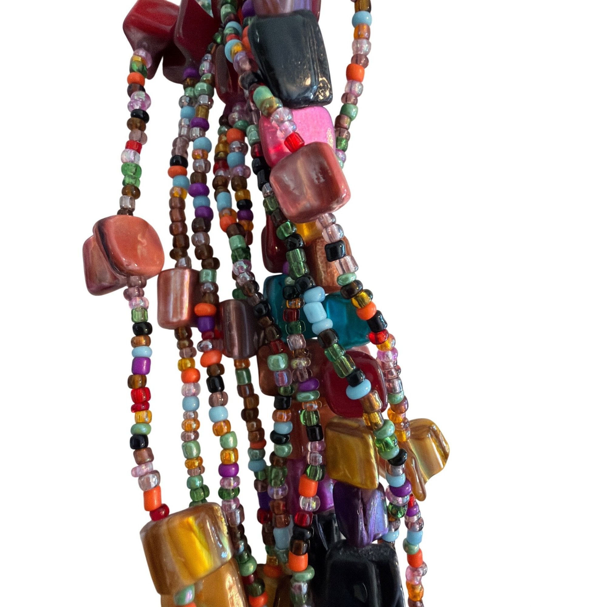 Other Vtg Multicolor Layered Beaded Necklace Chunky Seed Beads Dye Size ONE SIZE - 3 Thumbnail