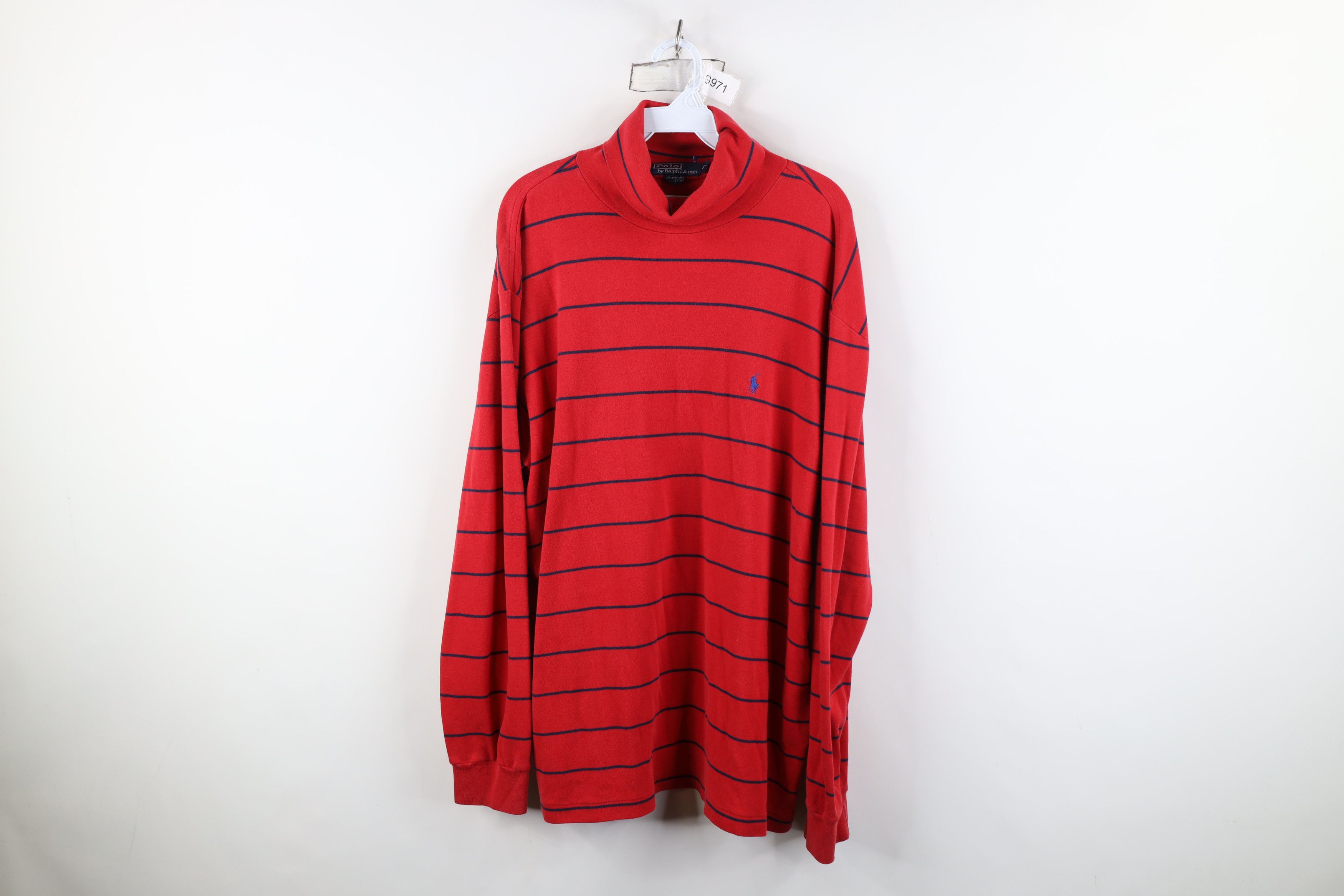 Ralph Lauren Vintage 90s Ralph Lauren Turtleneck T-Shirt Cotton Red Size US XL / EU 56 / 4 - 1 Thumbnail
