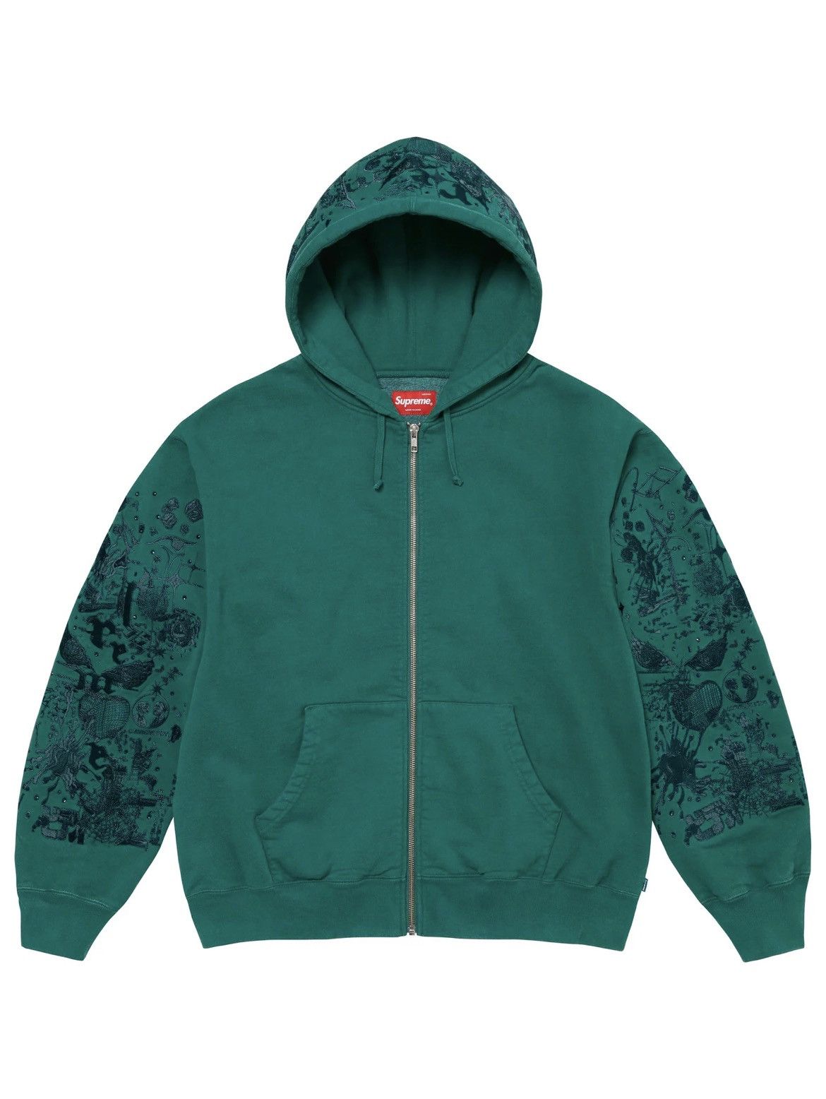 Supreme Supreme AOI Zip Up Teal Green Hooded Sweatshirt SS24 | Grailed