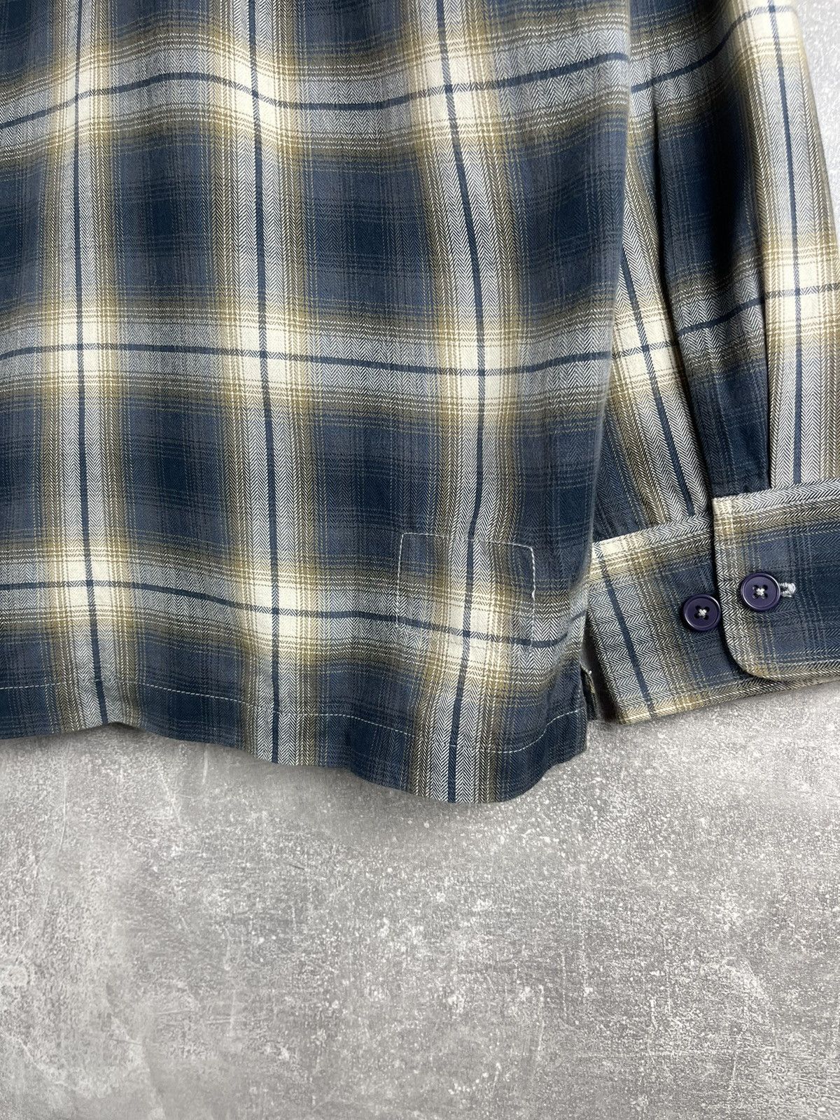 Universal Works Universal Works L.S Utility Shirt Navy E5 Shadow Check Size US M / EU 48-50 / 2 - 9 Thumbnail