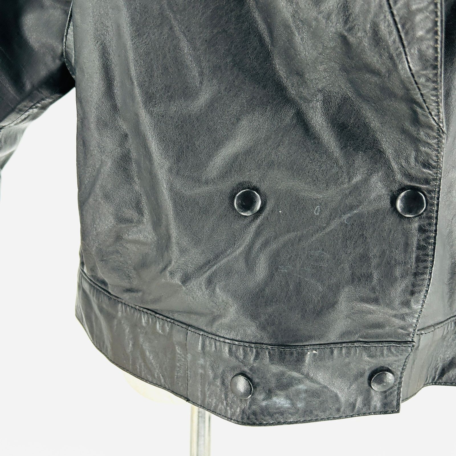 Vintage Vintage 80s Black Argentina Leather Retro Punk Jacket Size L / US 10 / IT 46 - 4 Thumbnail
