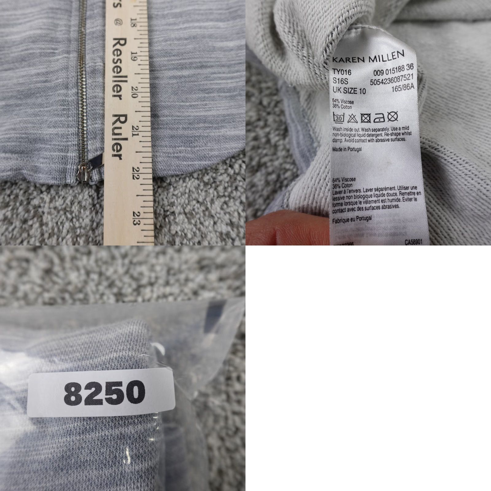 Karen Millen Karen Millen Sweater Womens 10 Gray Heather Zip Cowl Turtle Sweatshirt Jacket Shirt Size L / US 10 / IT 46 - 8 Thumbnail