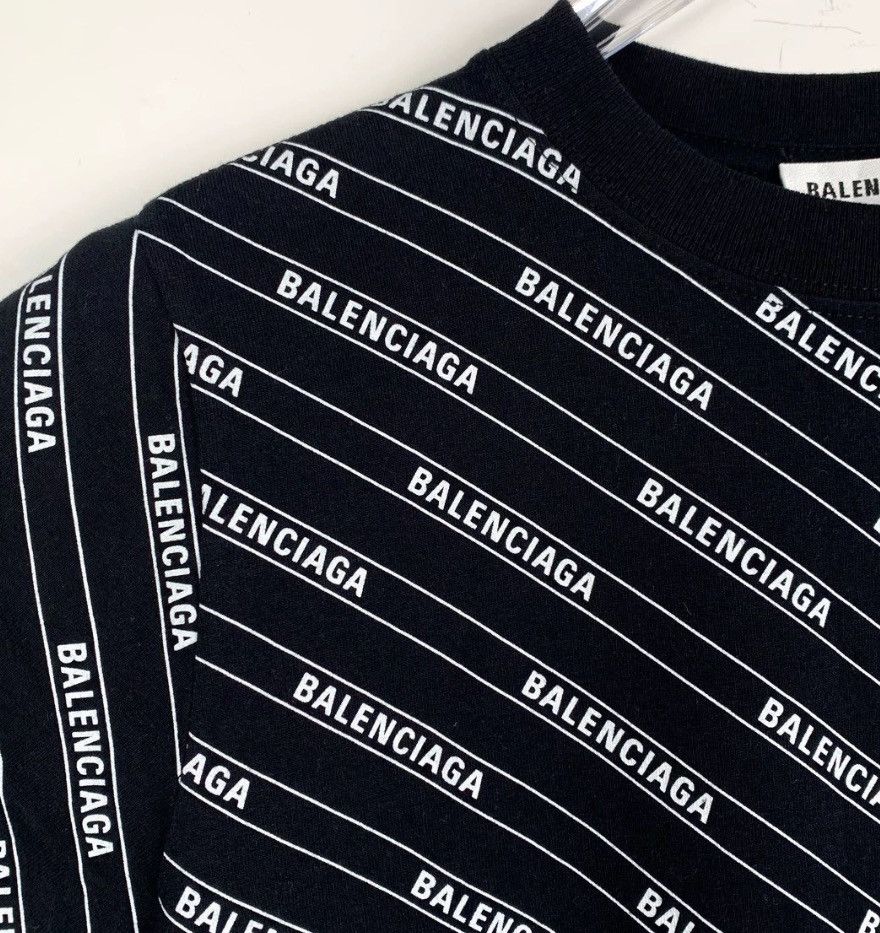 Balenciaga Balenciaga logo letter full print round neck black cotton s Size US XS / EU 42 / 0 - 3 Thumbnail