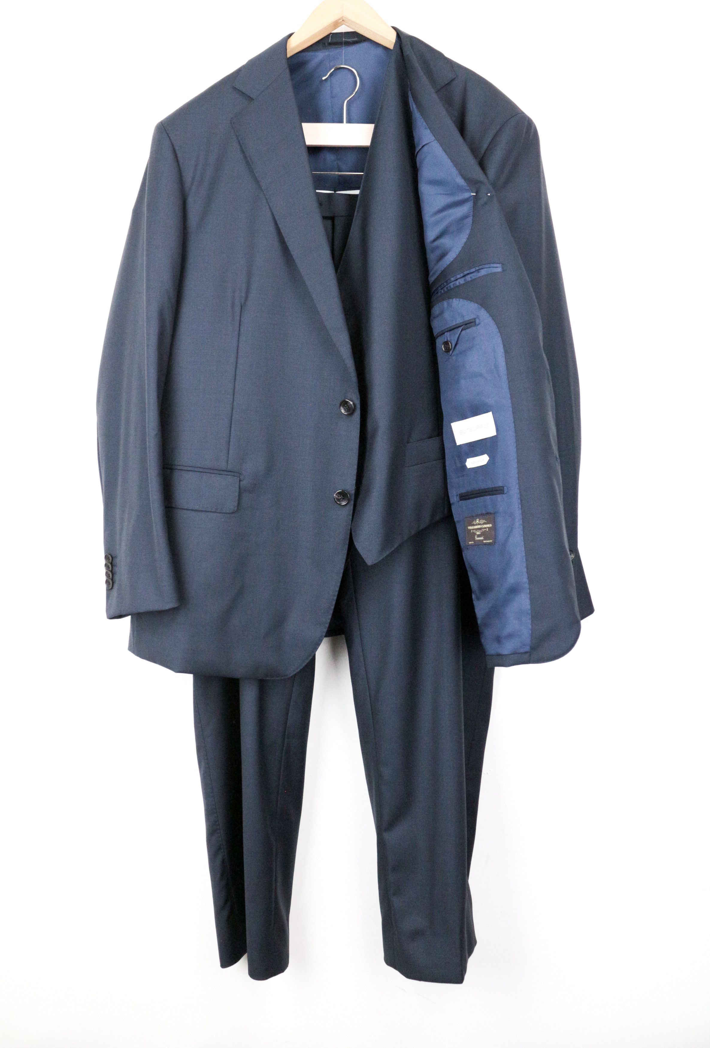 image of Suitsupply Lazio Uk54S Blue Wool 3 Piece Suit 67056, Men's (Size 54R)