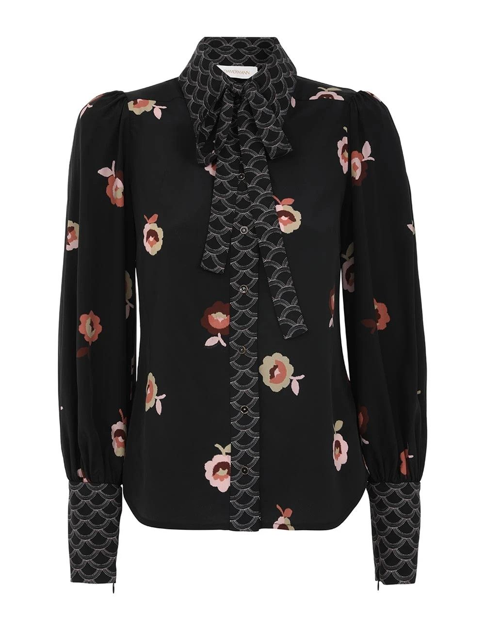 Zimmermann oc11z0825 Pussybow Shirt in Black Size S / US 4 / IT 40 - 1 Thumbnail