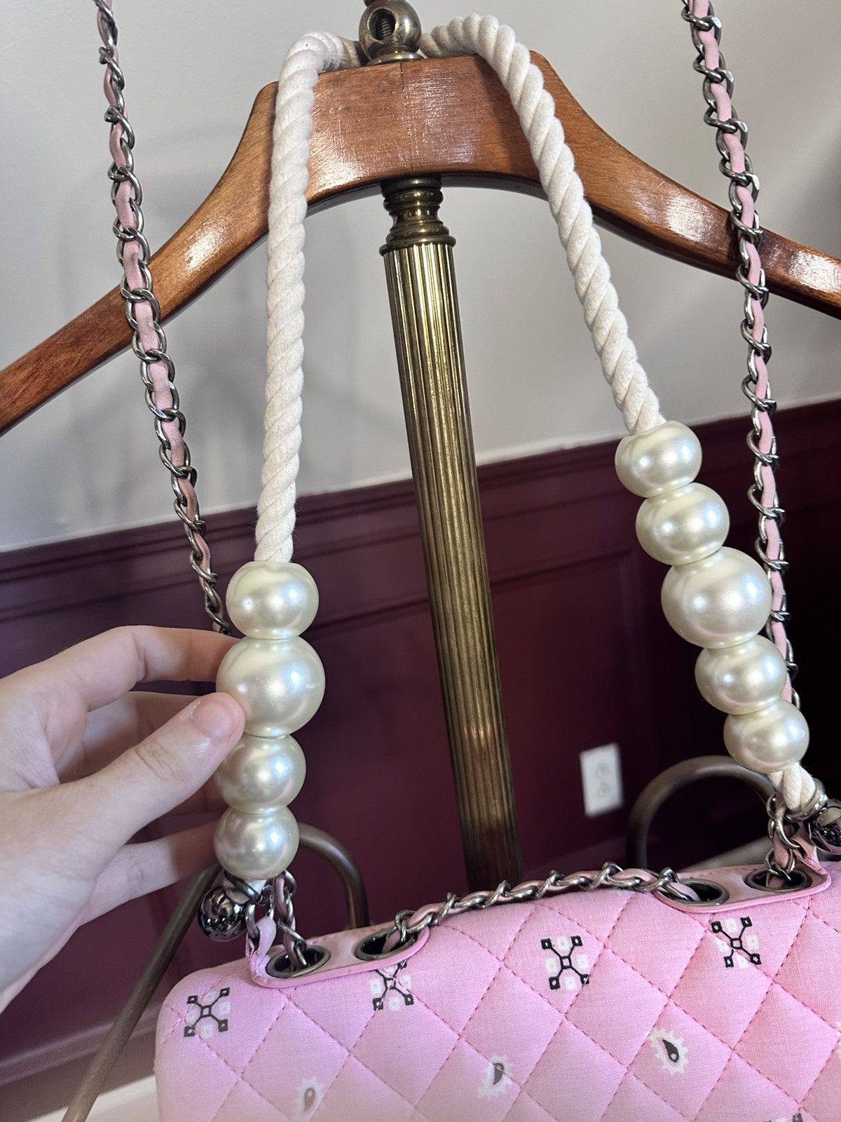 READYMADE Upcycled pink bandana Japan rope chain handbag shoulder bag Size ONE SIZE - 2 Thumbnail