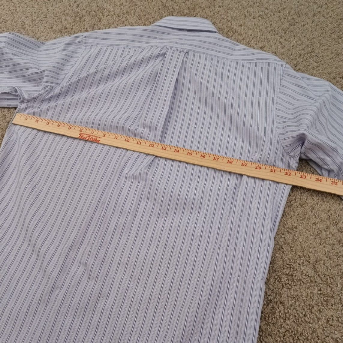 Izod IZOD Shirt Mens Medium Purple Striped Long Sleeve Button Up Cotton Blend Size US M / EU 48-50 / 2 - 7 Thumbnail