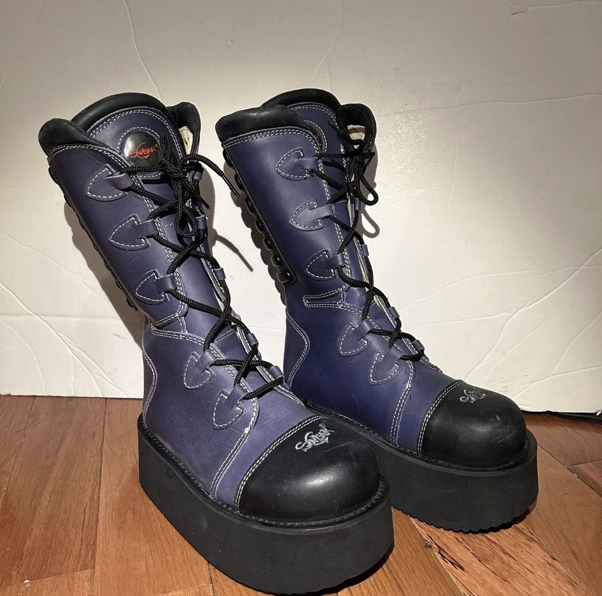 image of Swear London x Vintage Sweat London Platform Boots in Purple, Women's (Size 5)