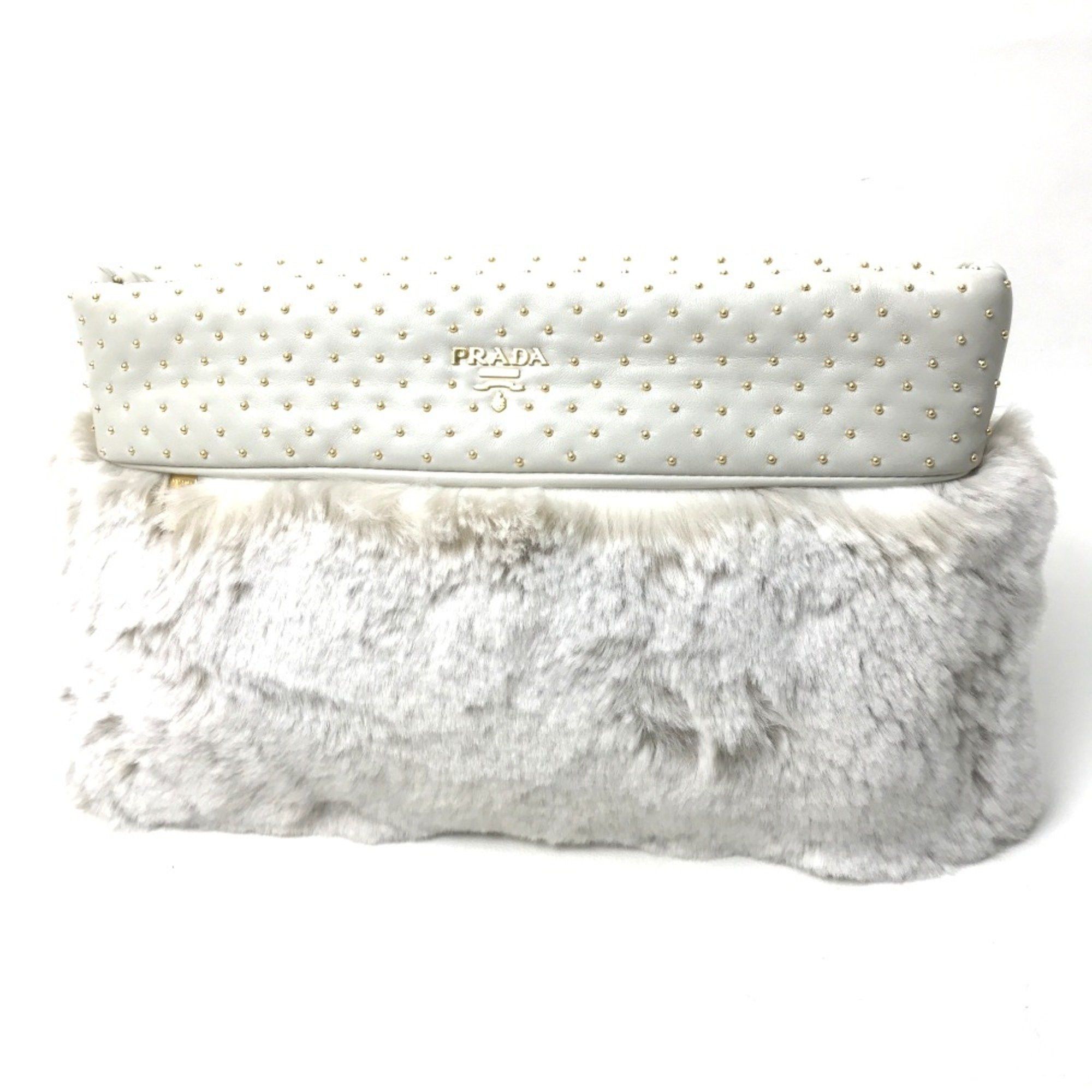 Prada PRADA bag party bag Clutch bag Off White Size ONE SIZE - 1 Thumbnail