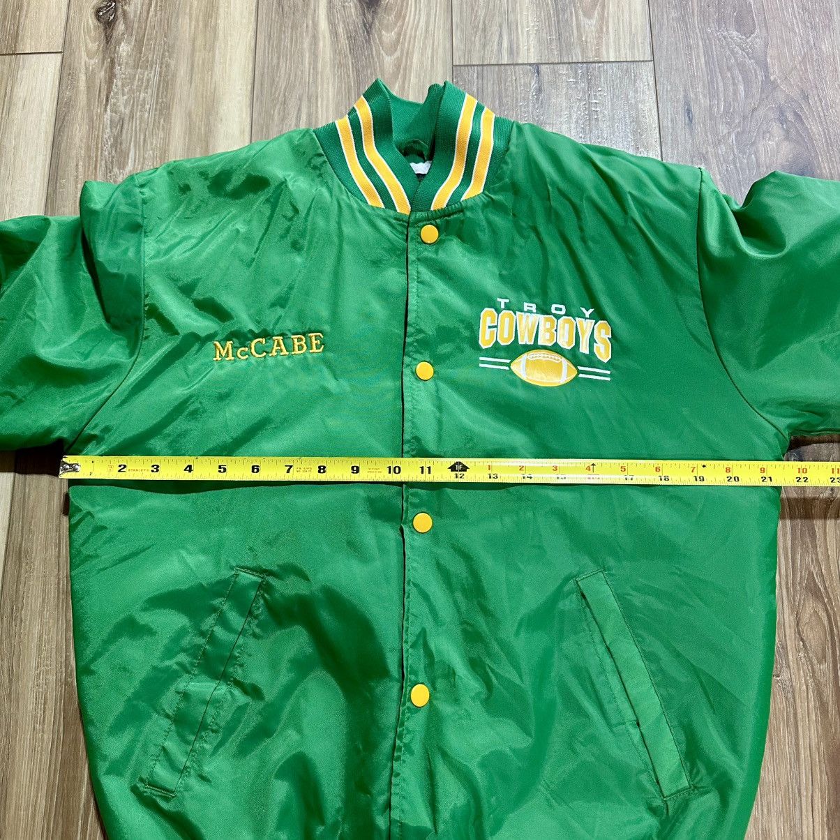 Vintage Vintage Rennoc Varsity Bomber Jacket, Troy Cowboys Football Size US S / EU 44-46 / 1 - 8 Thumbnail