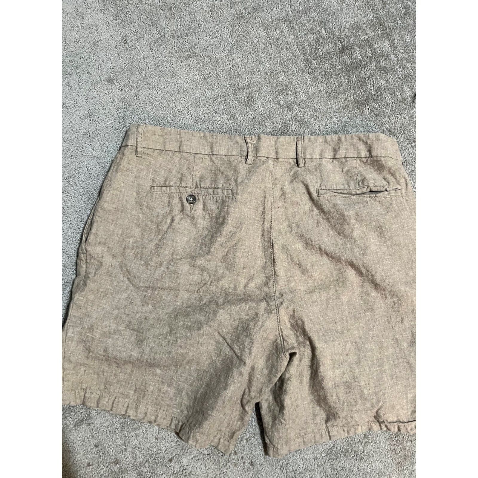 Old Navy Old Navy Shorts Mens 38 Brown Slim Bermuda Linen Blend Pleated Zip Fly Preppy Shirt? Size US 38 / EU 54 - 2 Thumbnail