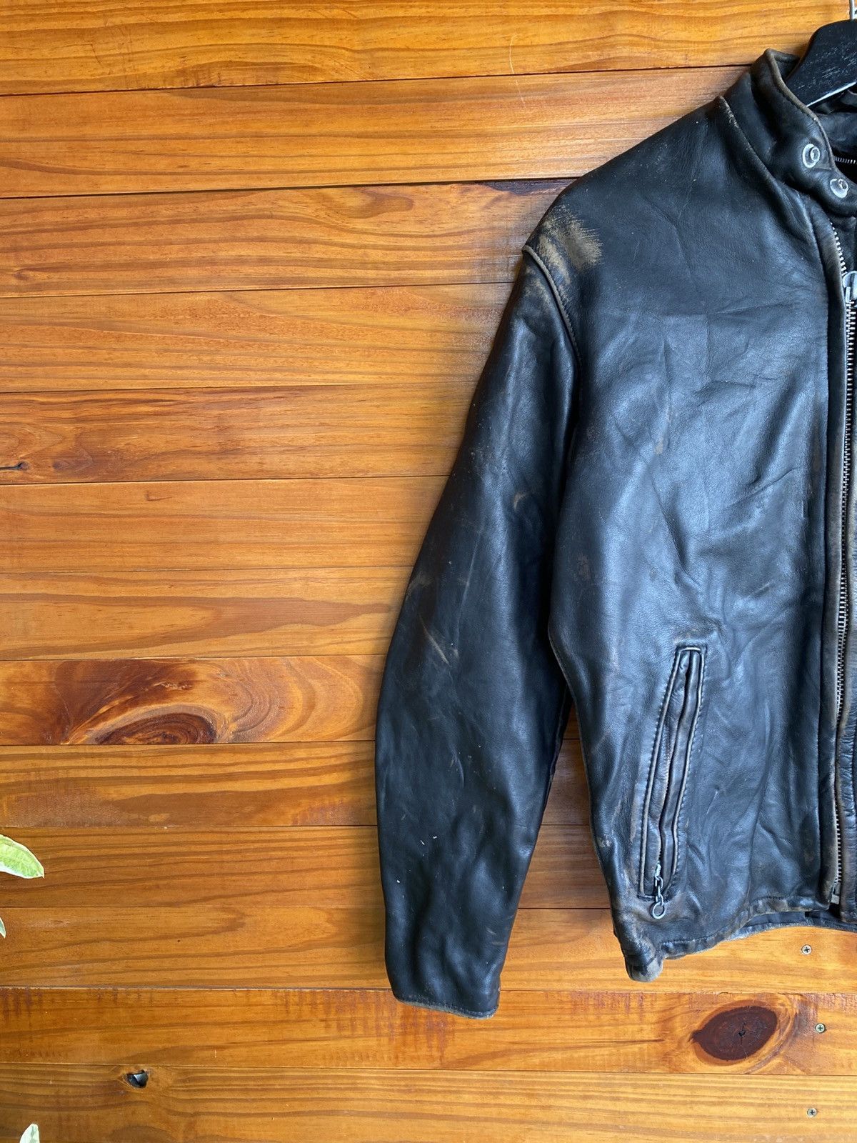 Vintage Vintage Café Racer Motorcycle Leather Jacket Distressed Size US M / EU 48-50 / 2 - 6 Thumbnail