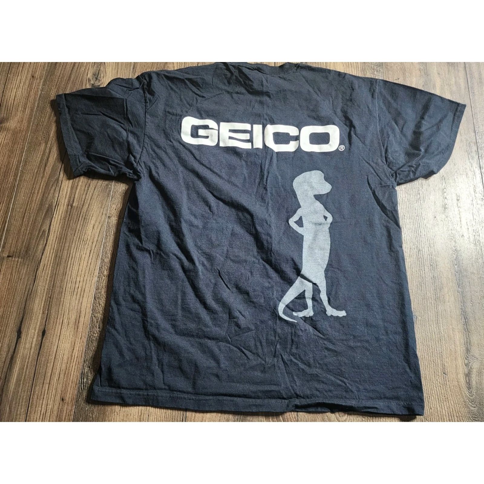 Fruit Of The Loom VINTAGE Geico Gecko Promo T Shirt Double Sided Mens XL Black Cotton Crew Neck Short Sleeve Fruit of the Loom cardigan? Size US XL / EU 56 / 4 - 2 Thumbnail
