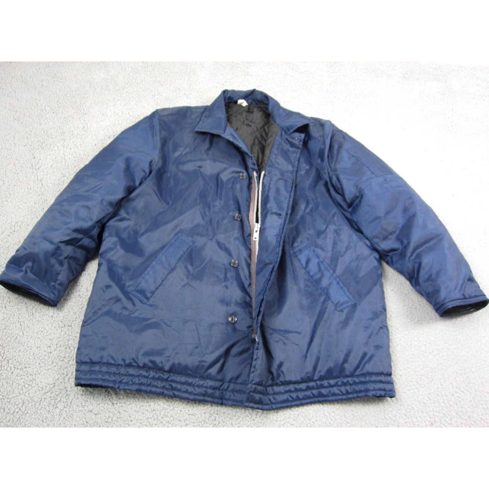 Vintage VINTAGE Unitog Jacket Mens Large Blue Bomber Jacket Zip Up Quilted Lined N/A 80s Outdoor Workwear Logo Canvas Nylon Jacket Size US L / EU 52-54 / 3 - 2 Thumbnail