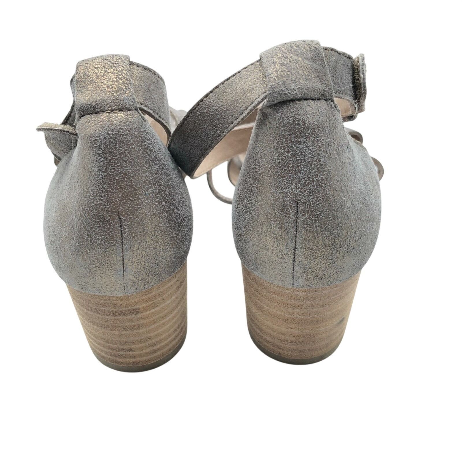 Eileen Fisher Eileen Fisher Womens Sandals Block Heel Leather Metallic Gra Size US 6.5 / IT 36.5 - 3 Thumbnail