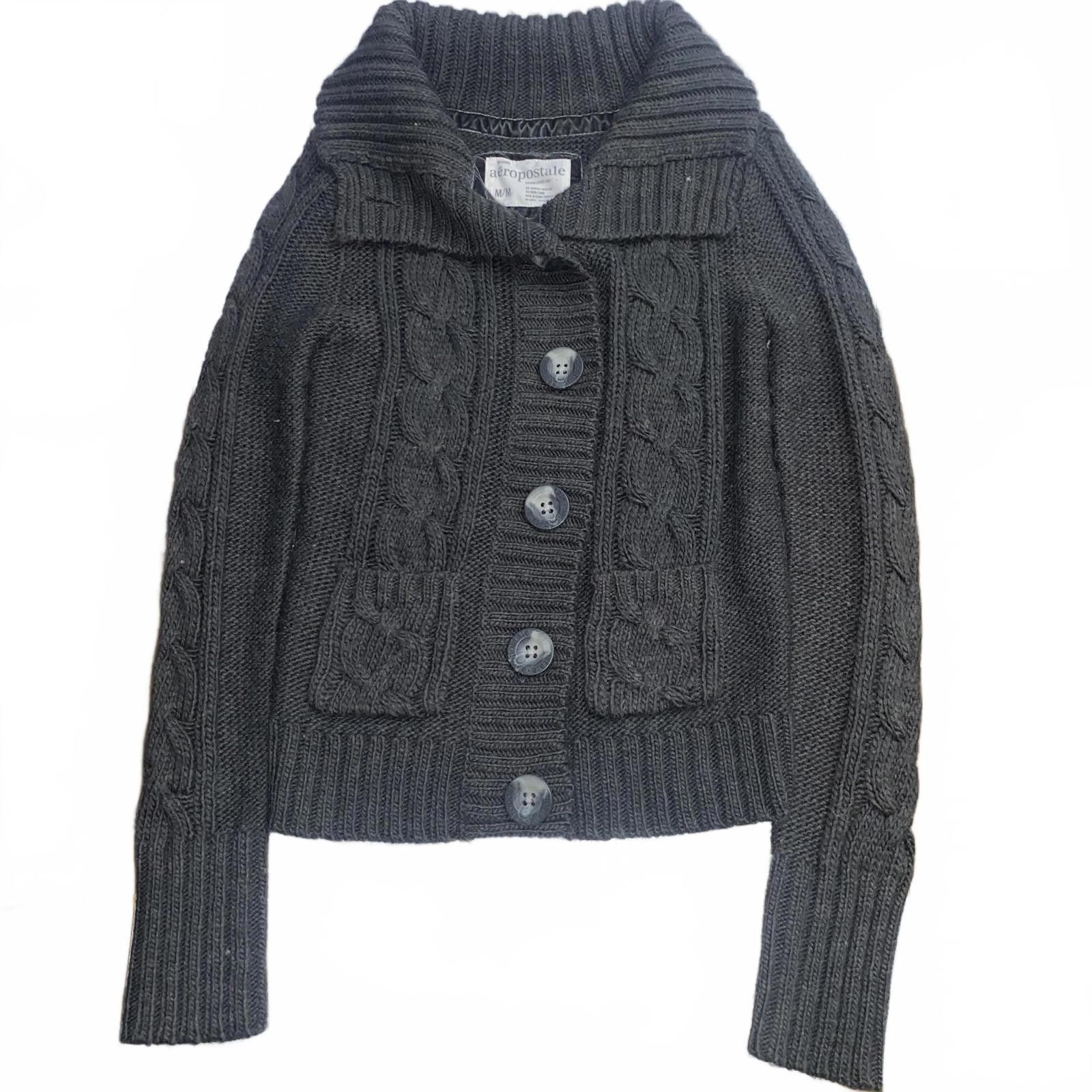 Aeropostale Y2k Chunky Grey Cable Knit Sweater Aeropostale Size M / US 6-8 / IT 42-44 - 1 Thumbnail