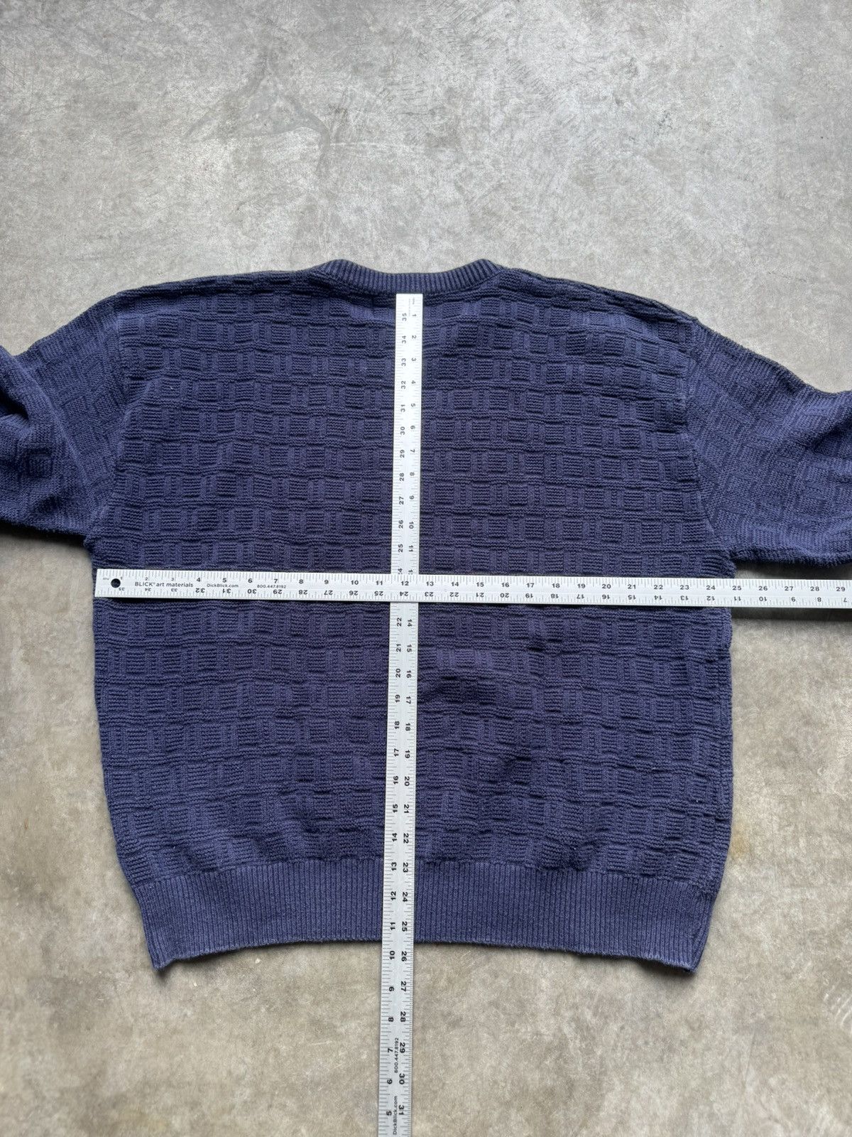 Lee × Vintage Vintage 90’s/00’s Lee Square Knit Navy Sweater Size US XL / EU 56 / 4 - 5 Thumbnail