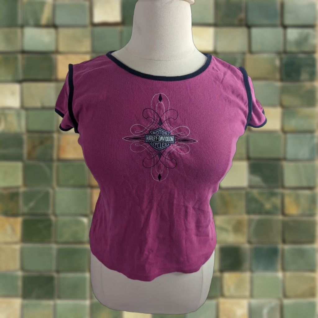 Harley Davidson VINTAGE Harley Davidson T-Shirt Women's XL Pink Short Sleeve Biker Motorcycle S2S Shirt Size XL / US 12-14 / IT 48-50 - 1 Thumbnail