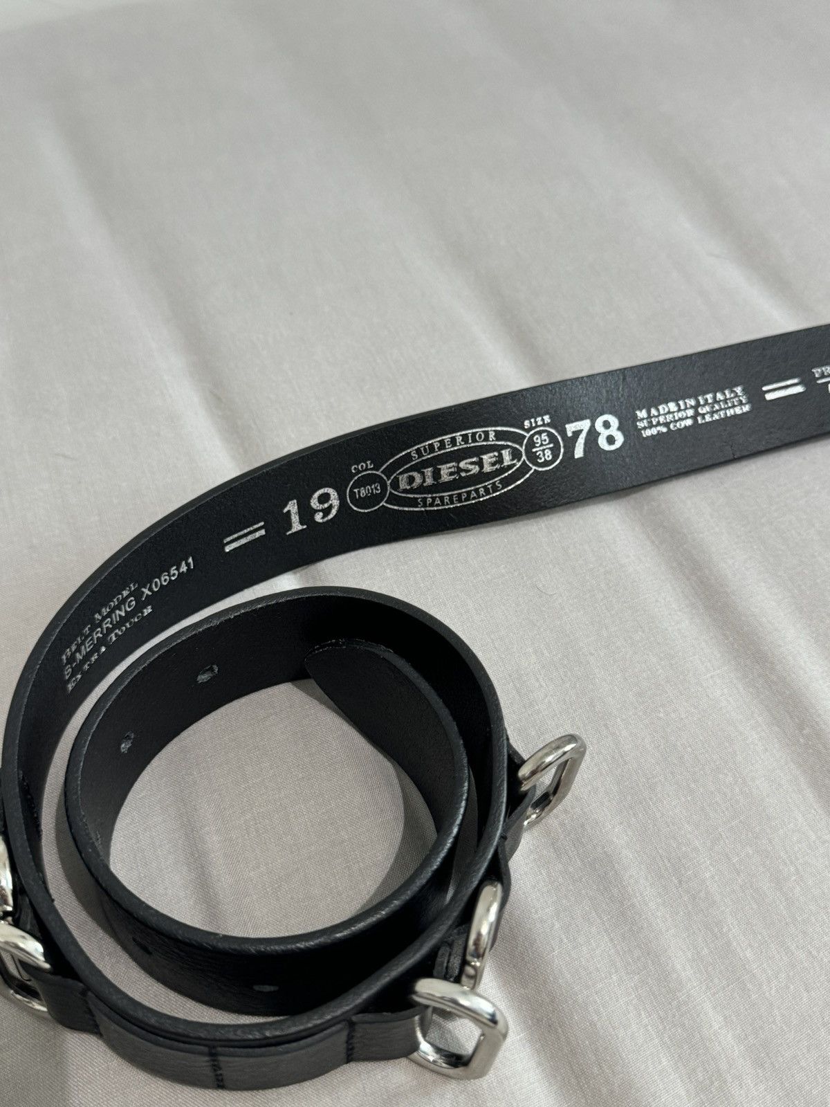 Diesel Diesel Black Leather Belt Size 32 - 3 Thumbnail