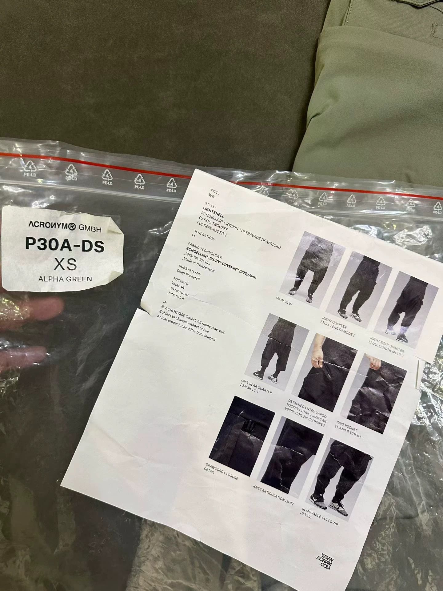 Acronym Acronym P30A-DS Tech Multi-pkt Zip Wp 8-Workpants Size US 28 / EU 44 - 3 Thumbnail