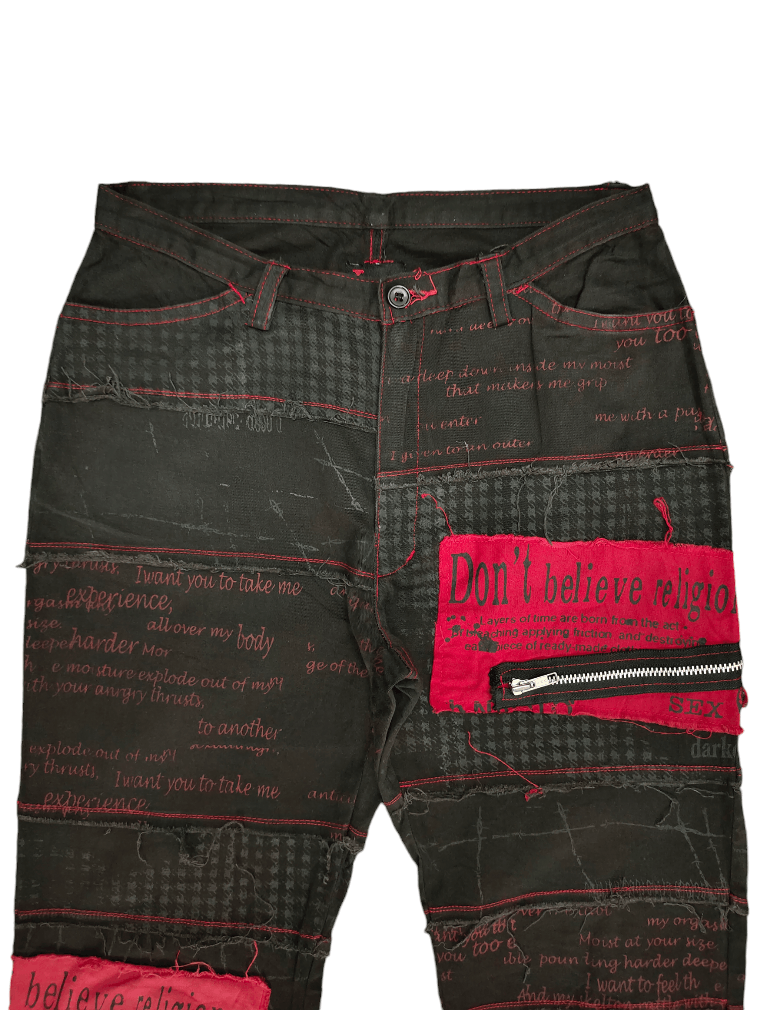 Seditionaries Vintage Y2k H.Anarchy Punk Poem Parches Zipper Hagi Pants Size US 28 / EU 44 - 2 Thumbnail