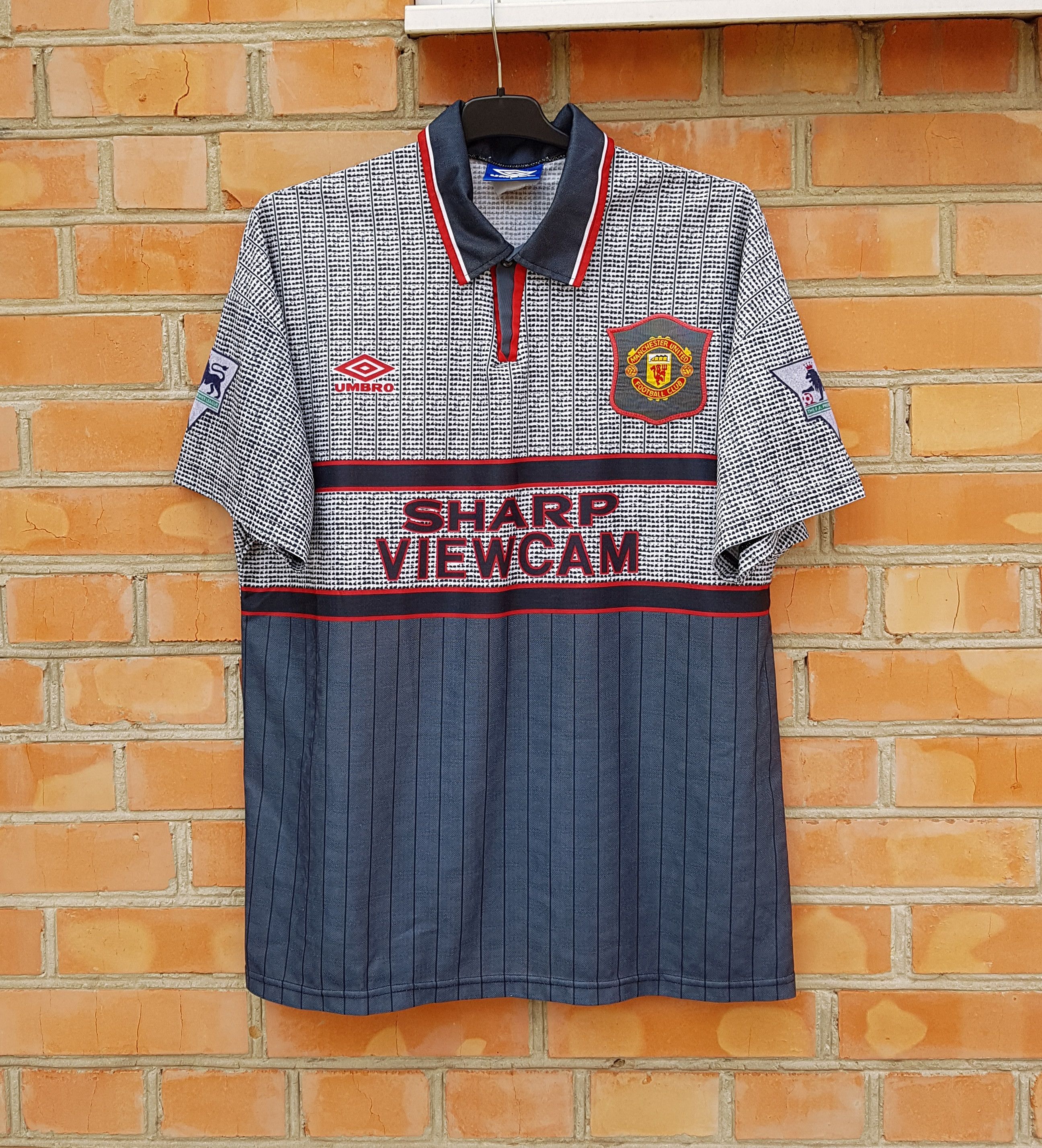 Football Shirts Man Utd Grey Kit 95 Soccer Jerseys Man United 95 Away Kit  VINTAGE MANCHESTER, image size:2592x2857