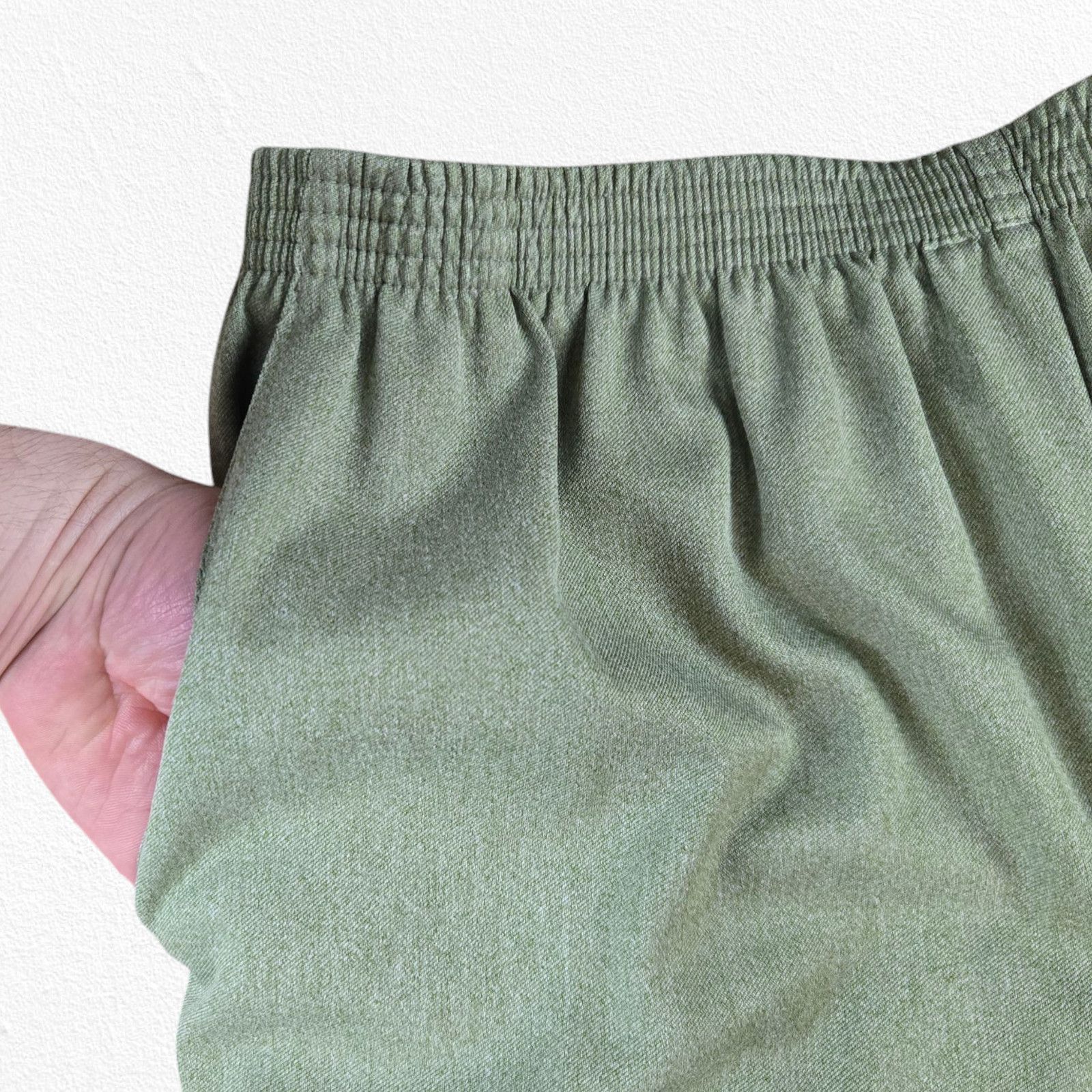 Other 90s Y2K Sage Green Elastic Waist Pants Size 14 Size 36" / US 14 / IT 50 - 6 Thumbnail