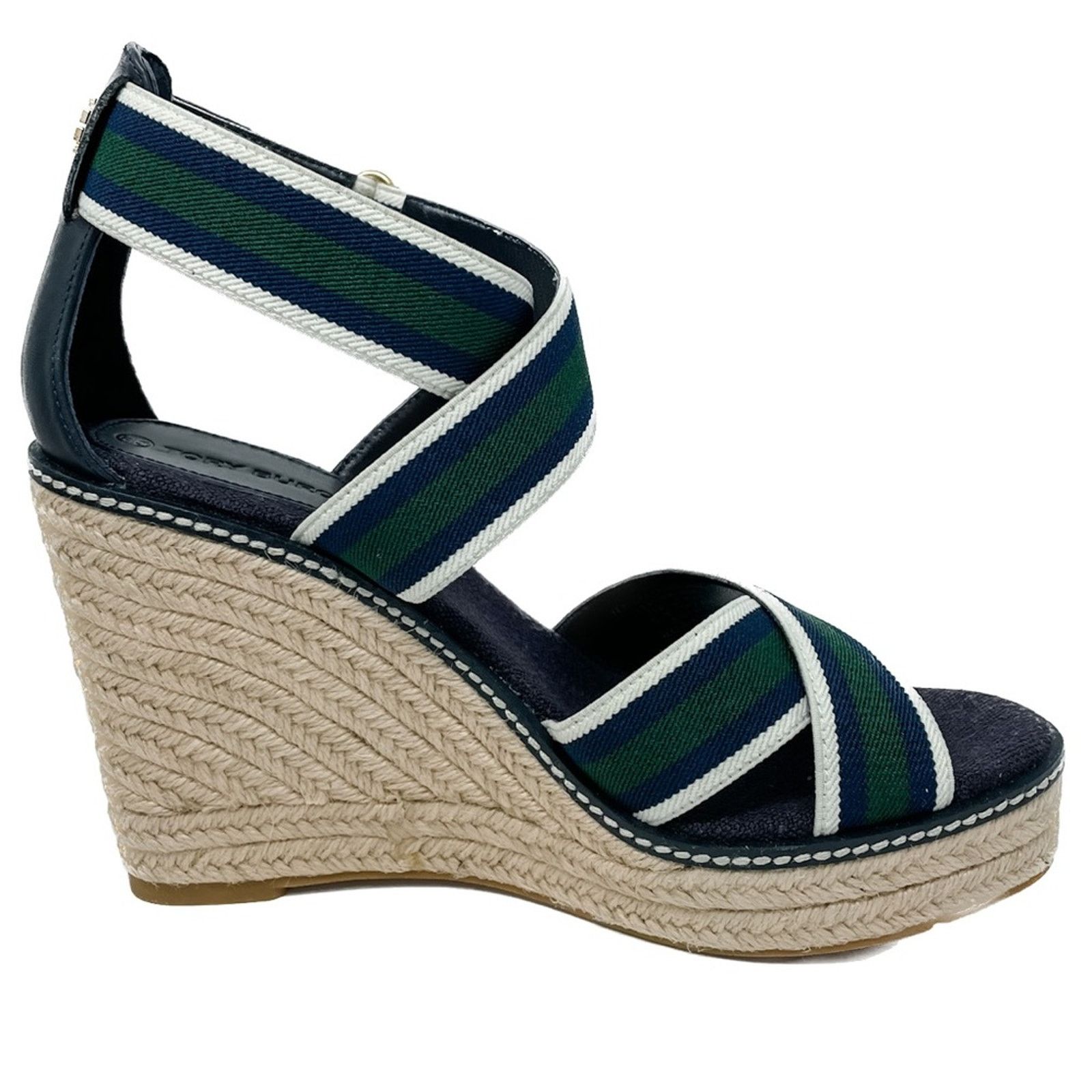 Tory Burch Tory Burch Frieda Stripe Canvas Leather Espadrilles size 9.5 Size US 9.5 / IT 39.5 - 12 Thumbnail