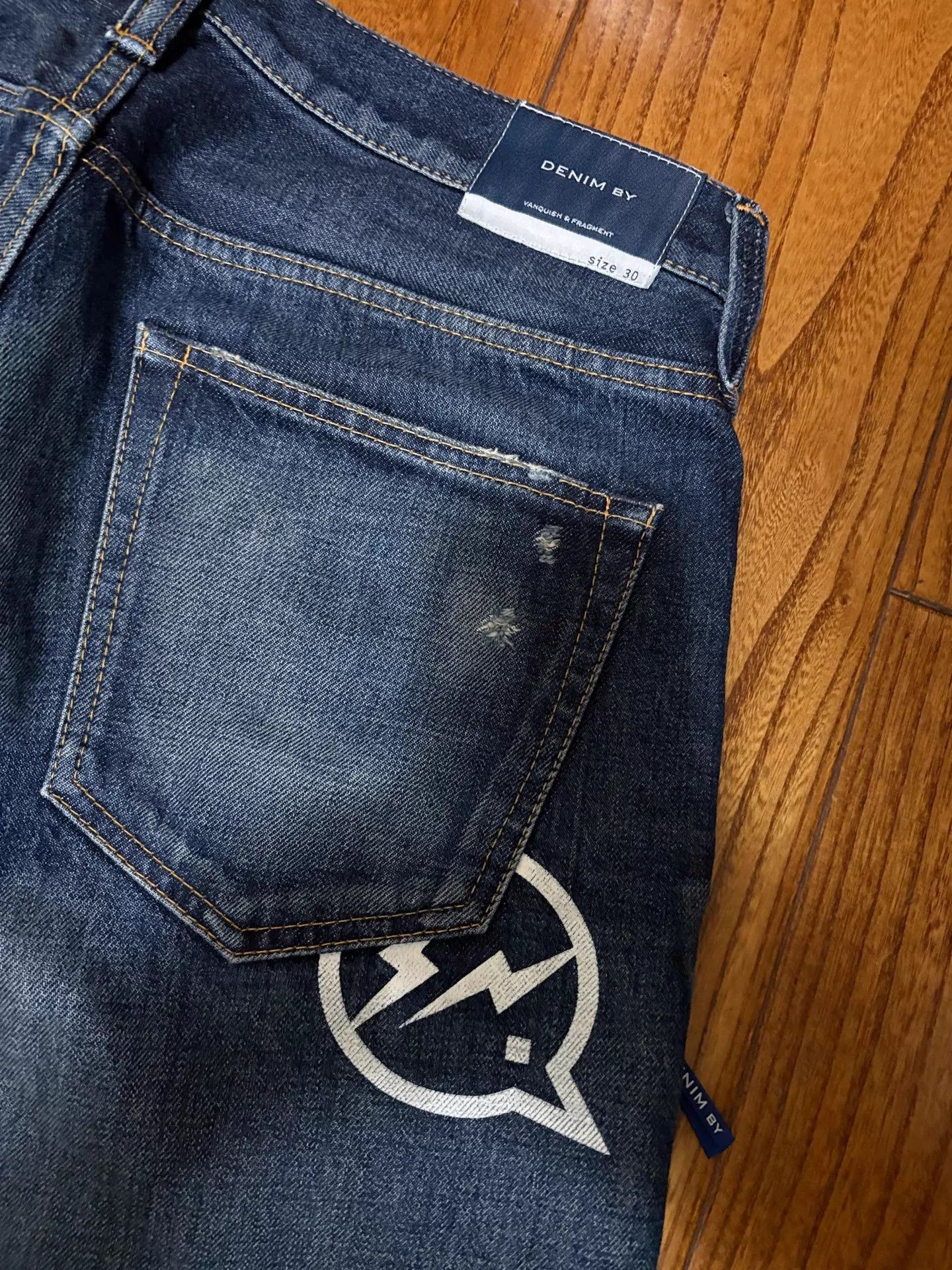 Fragment Design FRAGMENT x VANQUISH Heavy Wash Lightning Cropped Jeans W30 Size US 30 / EU 46 - 6 Thumbnail