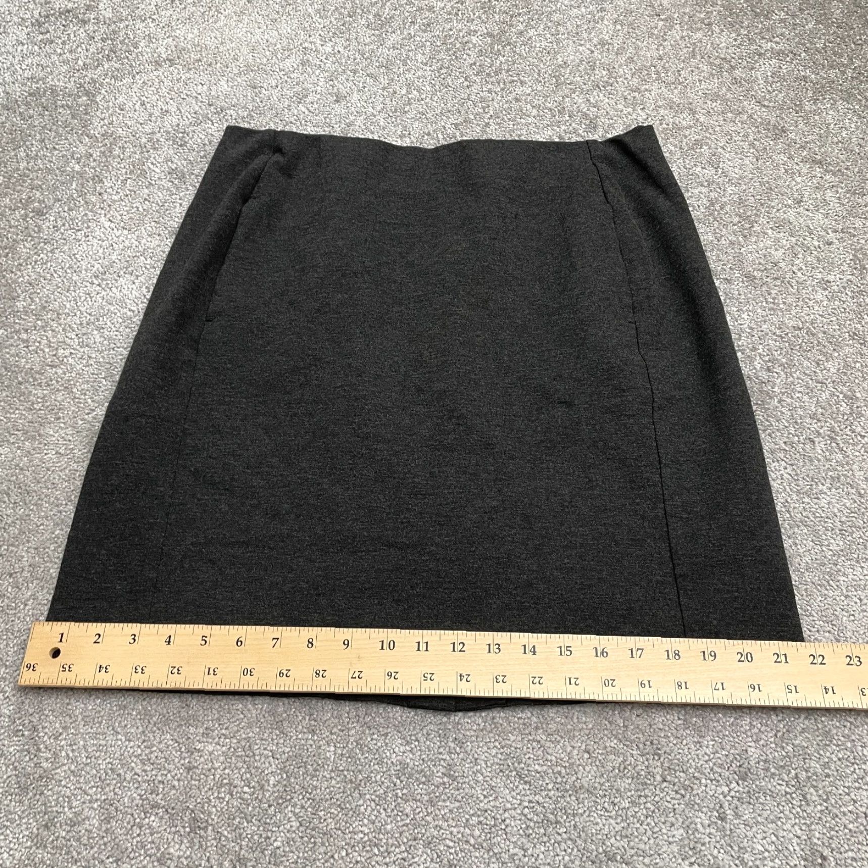 J. Jill J. Jill Pencil Skirt Womens Medium Tall Dark Gray Knee Length Stretch Workwear Knit Size 32" / US 10 / IT 46 - 7 Thumbnail