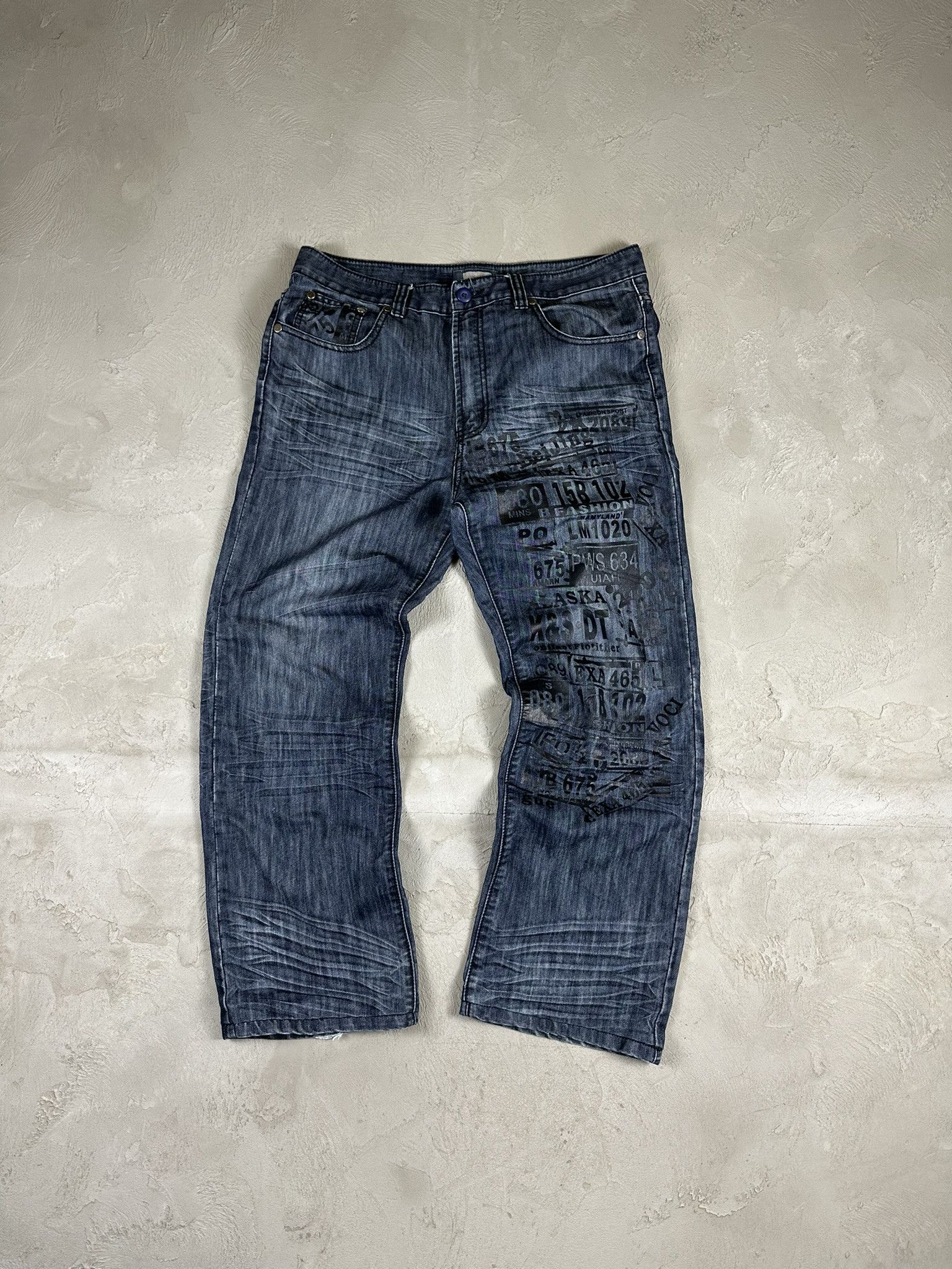 Vintage Vintage Y2k Fullprint Baggy Oversized Denim Jeans Pants 00s Size US 38 / EU 54 - 5 Thumbnail